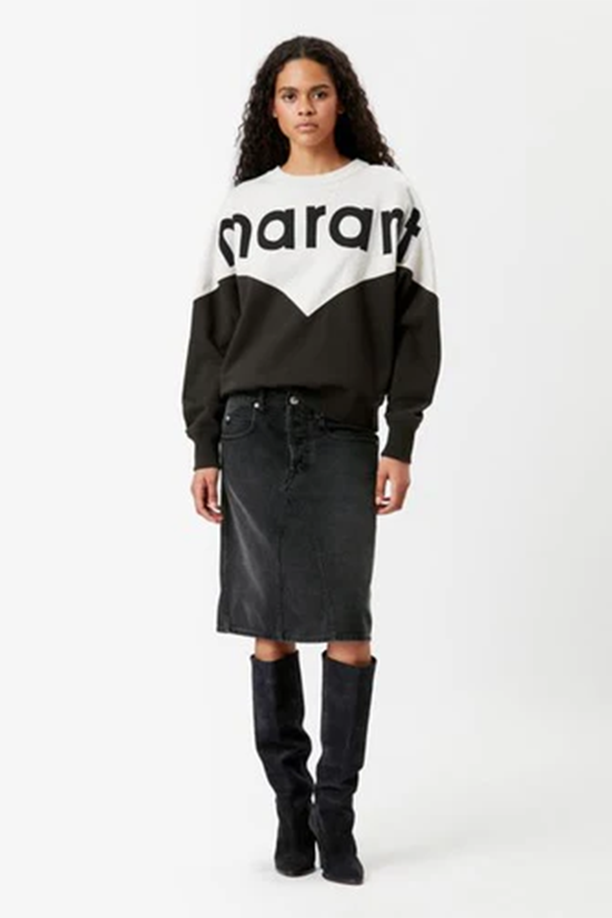 Isabel Marant Étoile Damen Sweatshirt Houston, Schwarz/Weiss FADED BLACK 02FK Bild 2