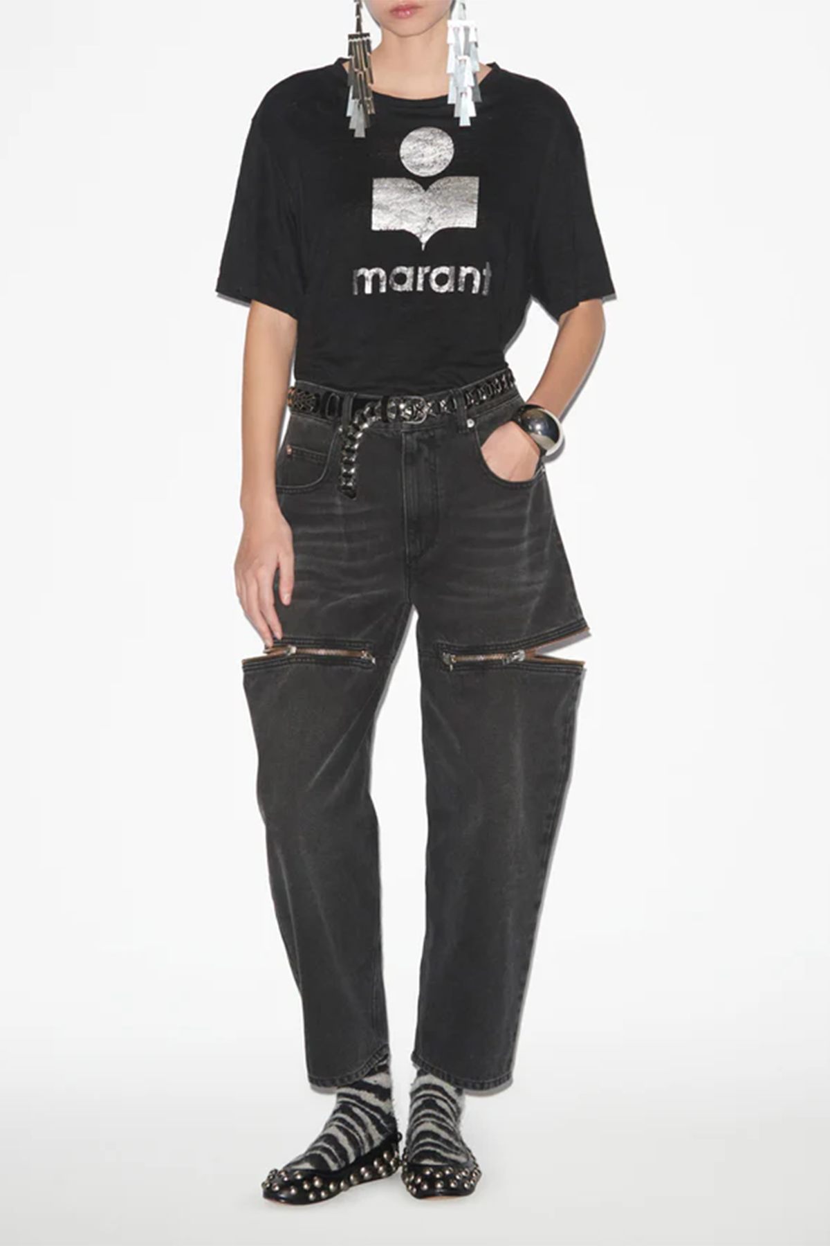 Isabel Marant Étoile Damen T-Shirt Zewel Schwarz SCHWARZ Bild 2