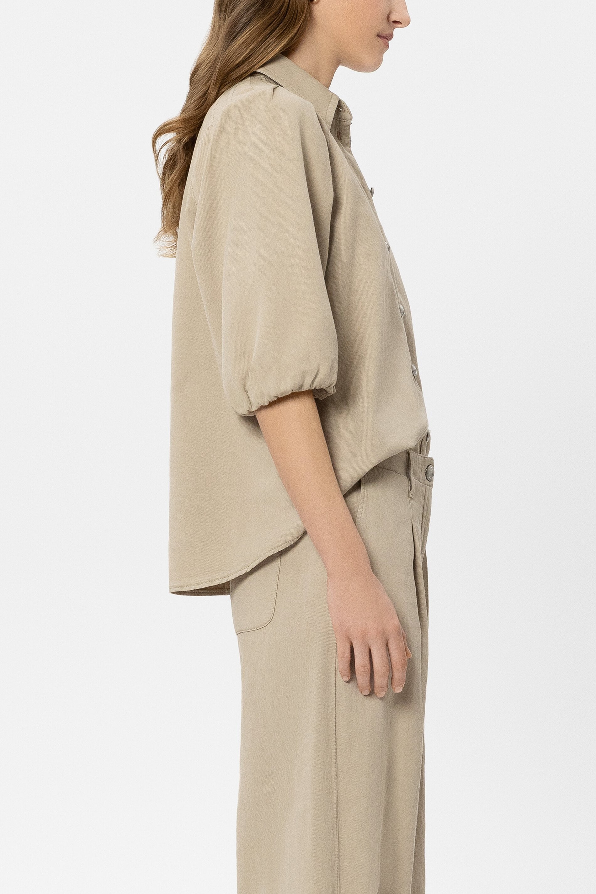 Luisa Cerano Damen Bluse aus Leinen-Mix Sand BEIGE Bild 3