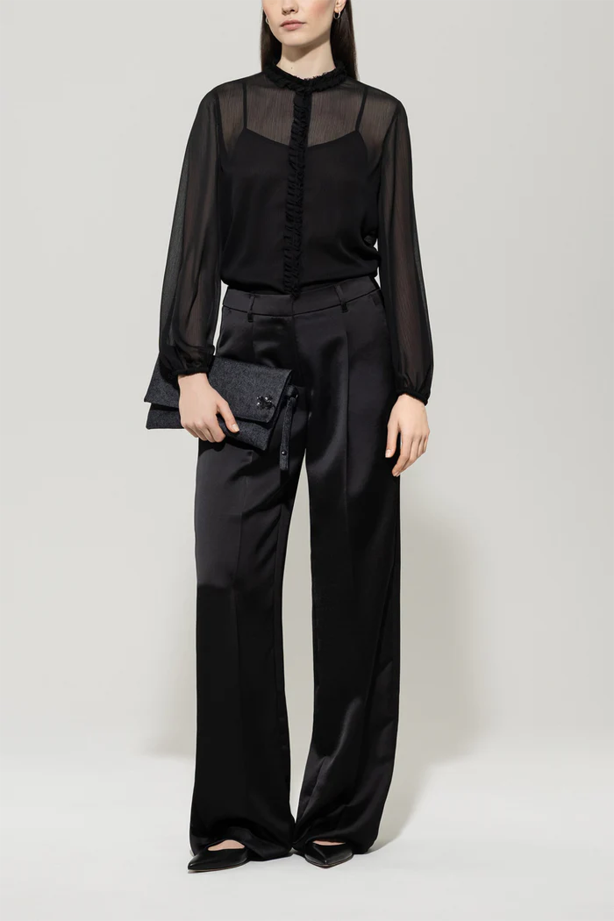 Luisa Cerano Damen Bluse mit integriertem Top, Schwarz 0001 black Bild 2