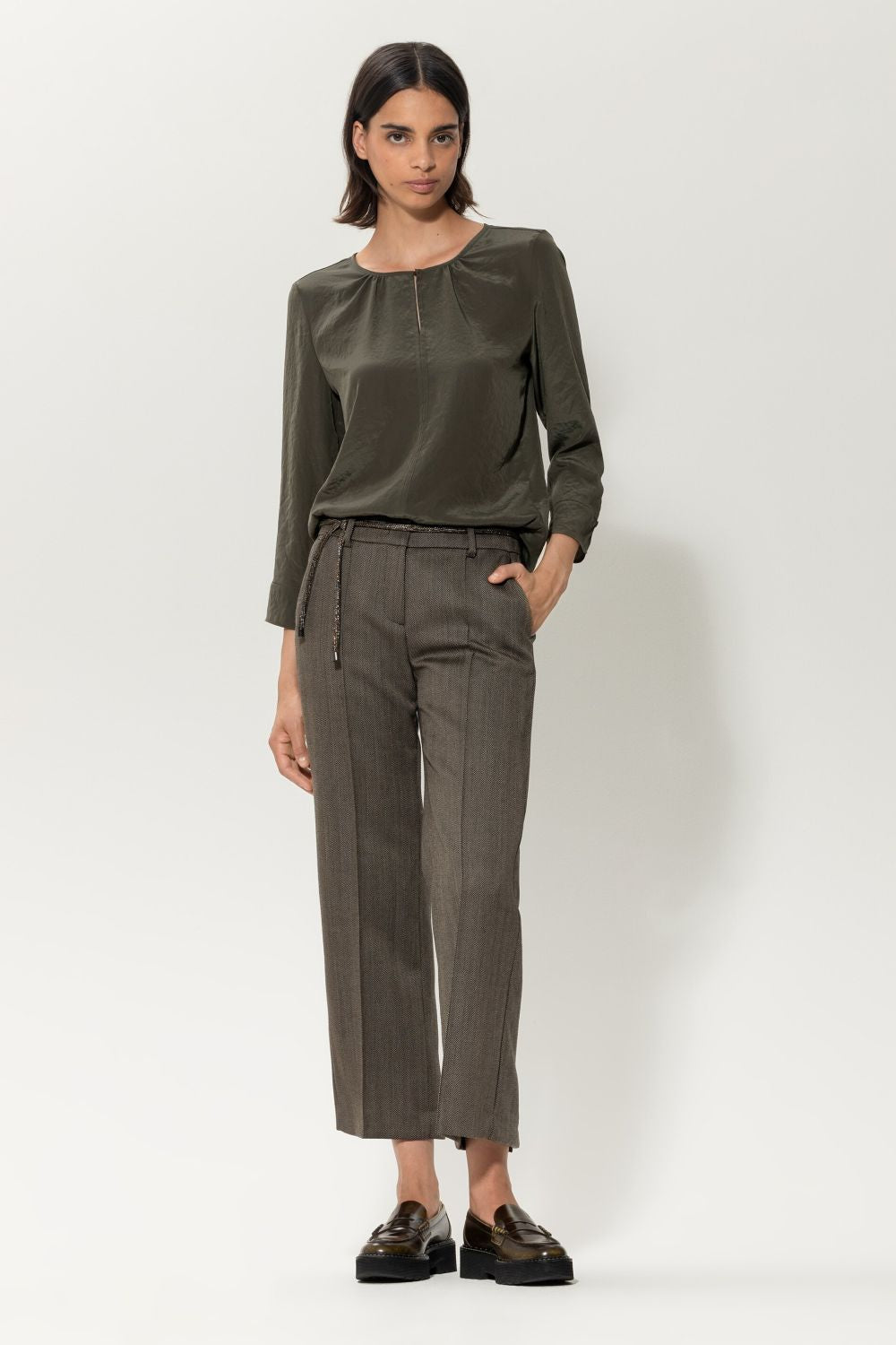 Luisa Cerano Damen Blusenshirt Bamboo DUNKELGRÜN Bild 2