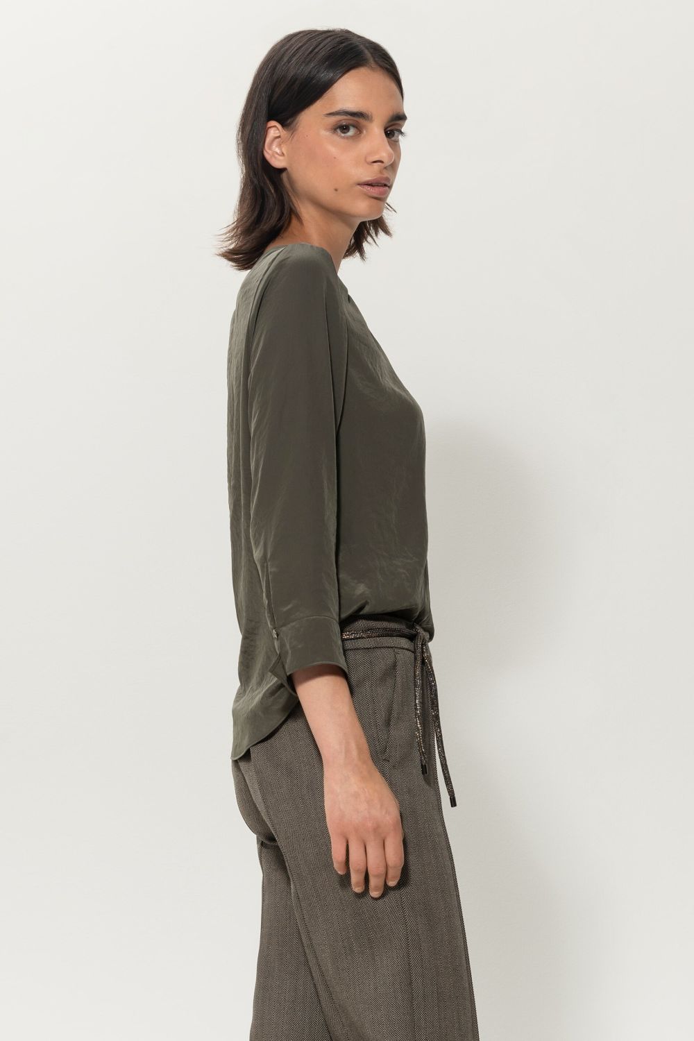 Luisa Cerano Damen Blusenshirt Bamboo DUNKELGRÜN Bild 3