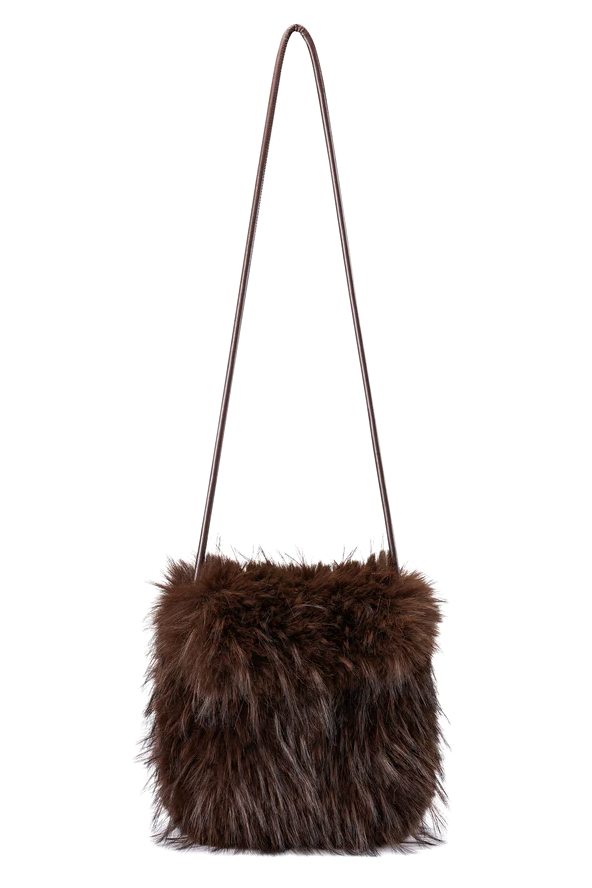 Luisa Cerano Damen Boho-Tasche in Fell-Optik Marone BRAUN Bild 1