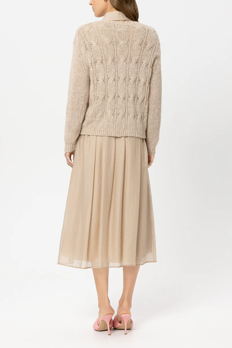 Luisa Cerano Damen Cable-Knit-Pullover Soft Camel BEIGE Bild 4