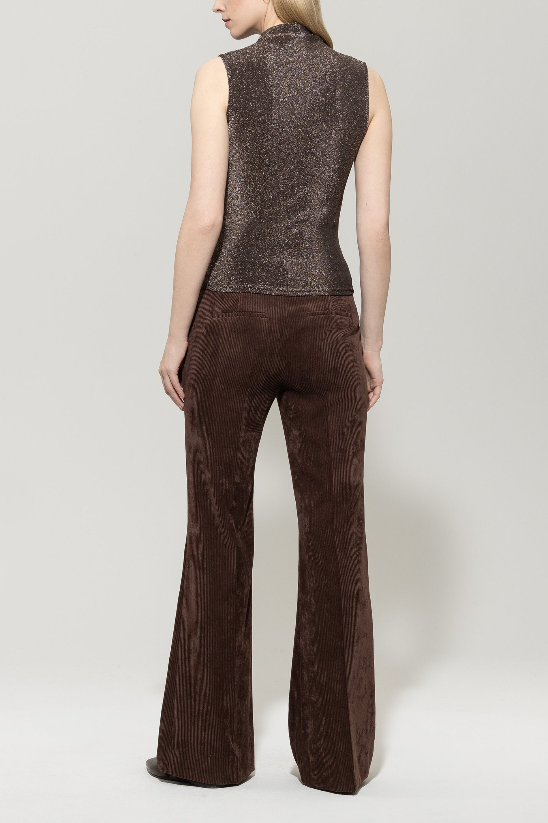 Luisa Cerano Damen Cord Bootcut Pants, Espresso Braun espresso Bild 4