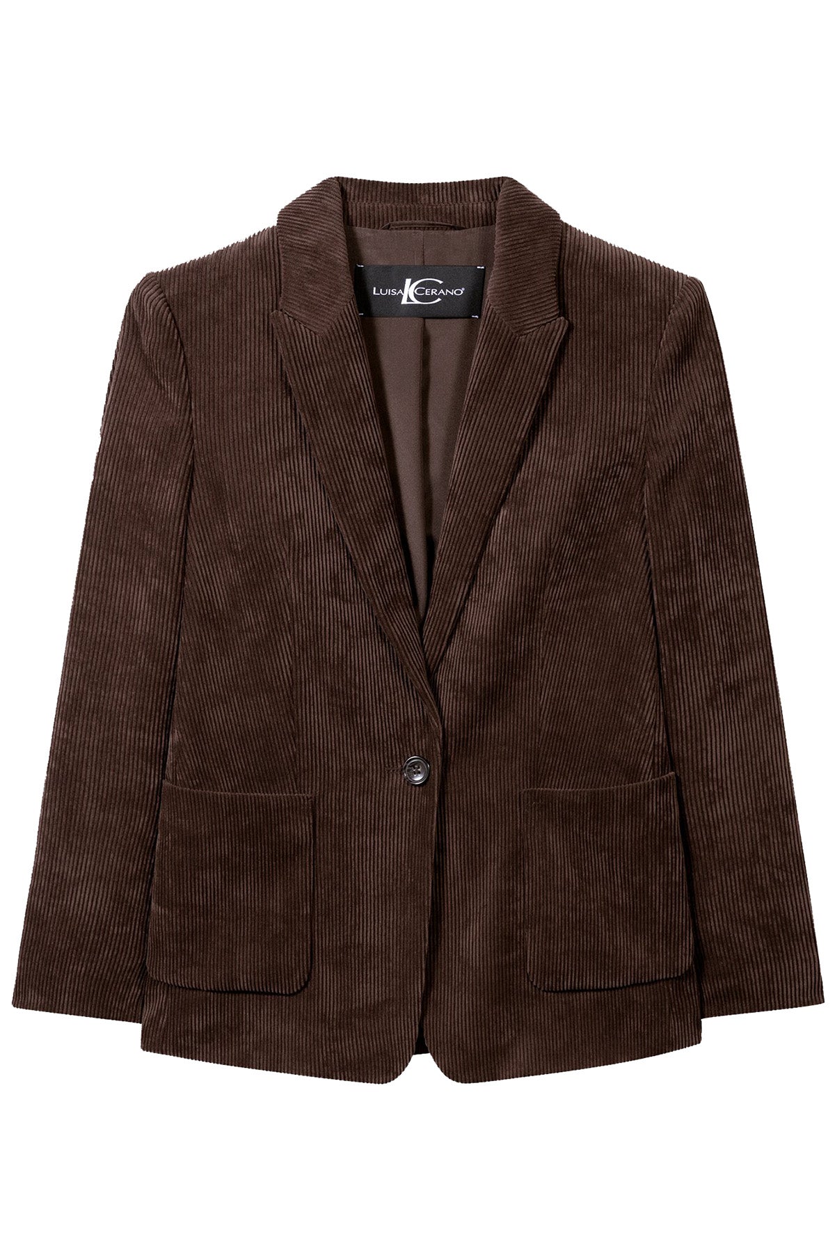 Luisa Cerano Damen Cord-Ein-Knopf-Blazer, Espresso Braun espresso Bild 1