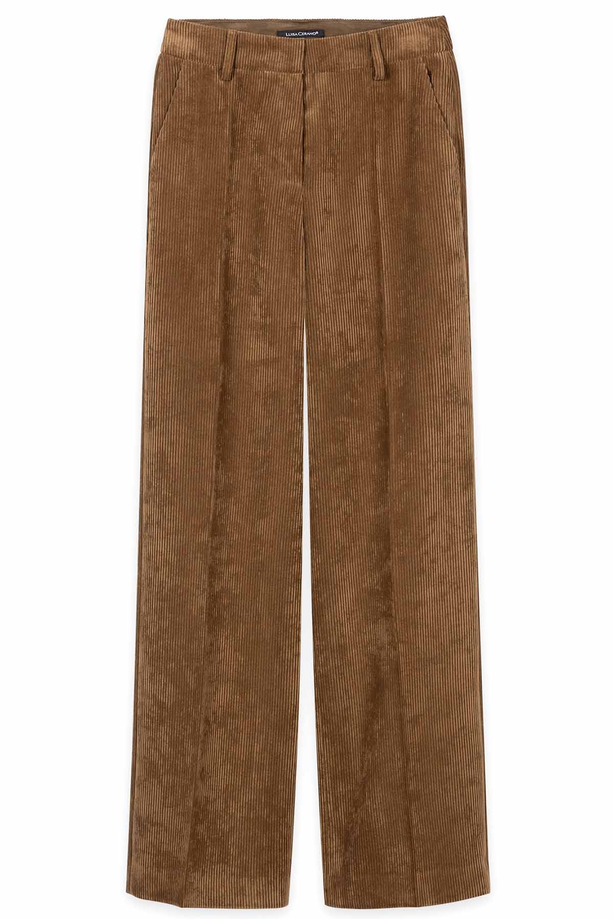 Luisa Cerano Damen Cord-Wideleg-Pants Caramel BEIGE Bild 1