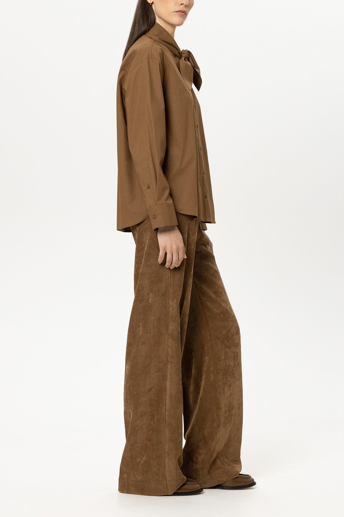 Luisa Cerano Damen Cord-Wideleg-Pants Caramel BEIGE Bild 3