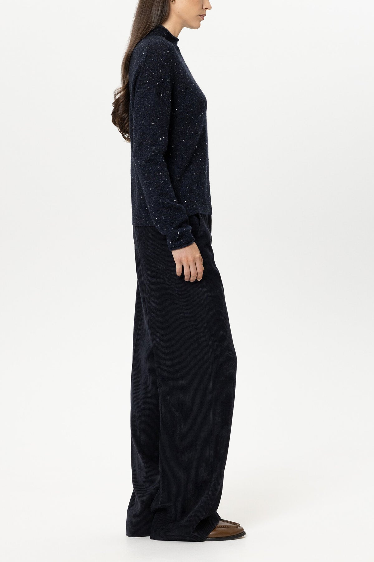 Luisa Cerano Damen Cord-Wideleg-Pants Winter Navy winter navy 296 Bild 3