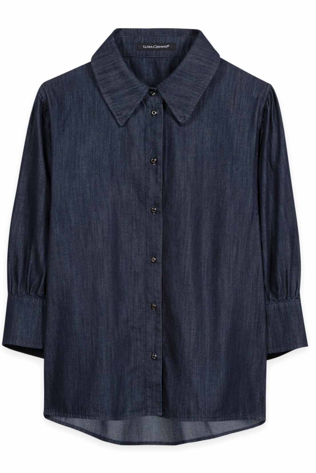 Luisa Cerano Damen Denim-Bluse Denim Blue MARINE-BLAU Bild 1