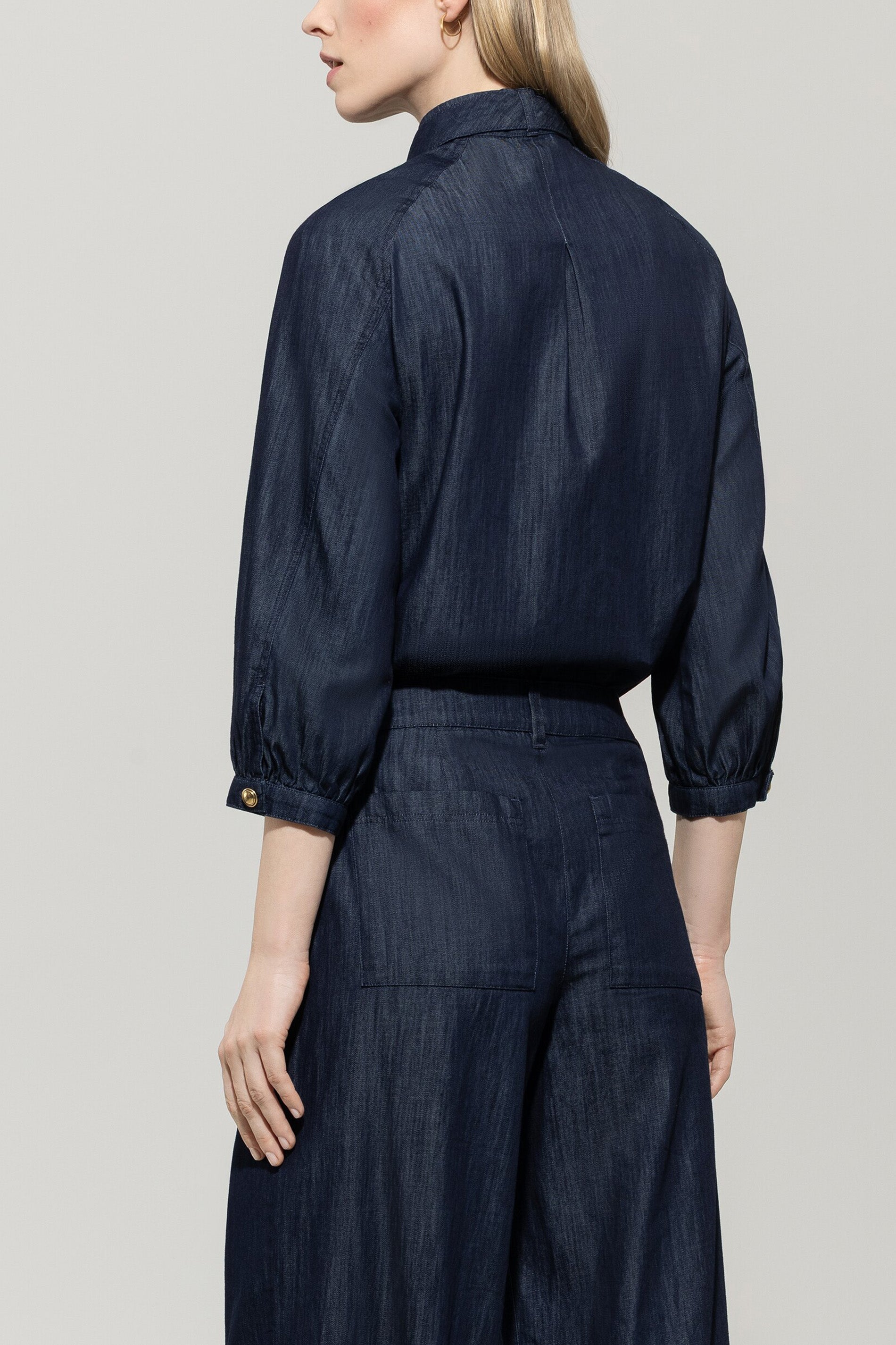 Luisa Cerano Damen Denim-Bluse mit Schluppe, Denim Blue 0252 denim blue Bild 3