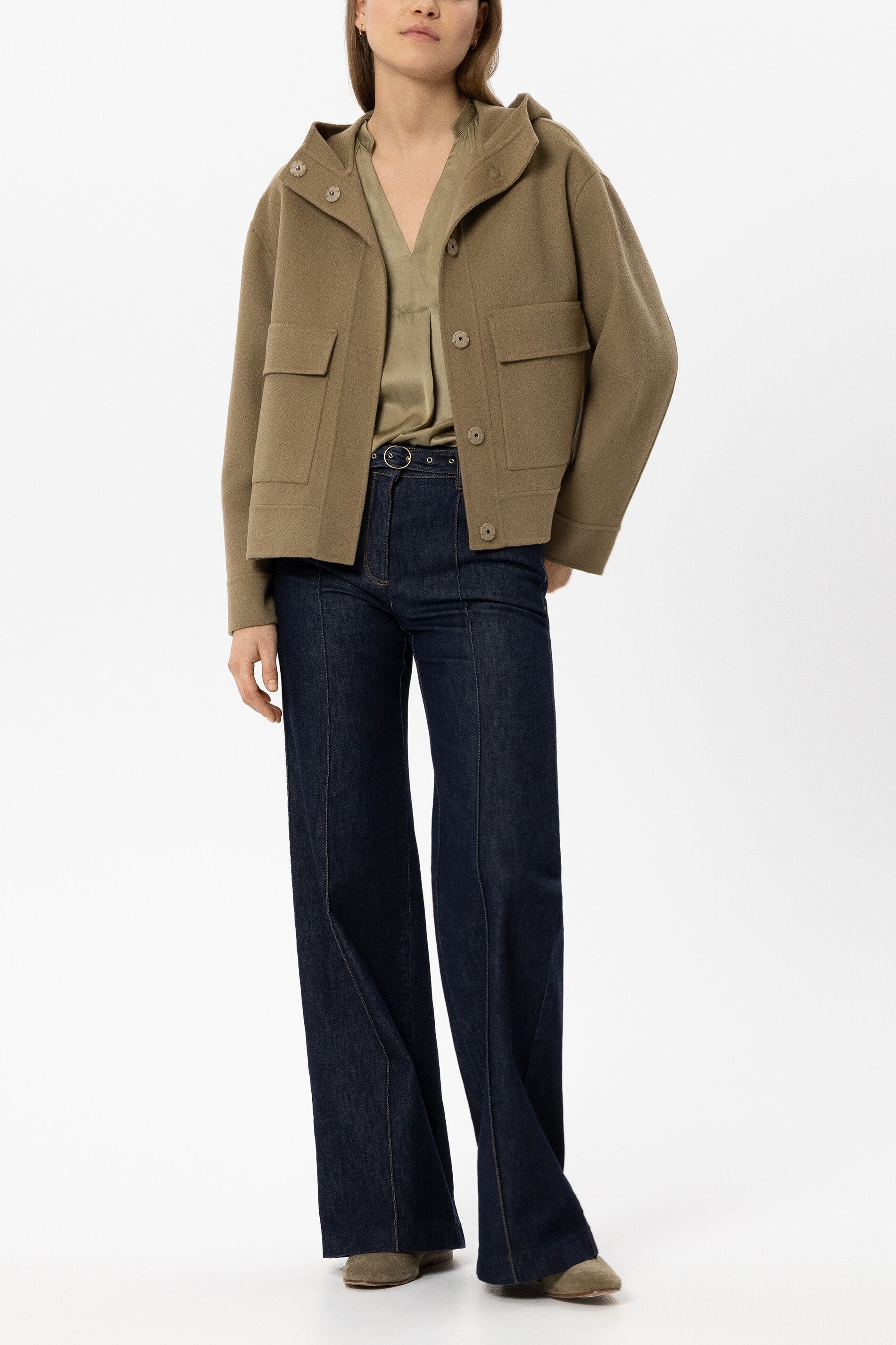 Luisa Cerano Damen Doubleface-Jacke mit Kapuze Salbei HELLGRÜN Bild 2