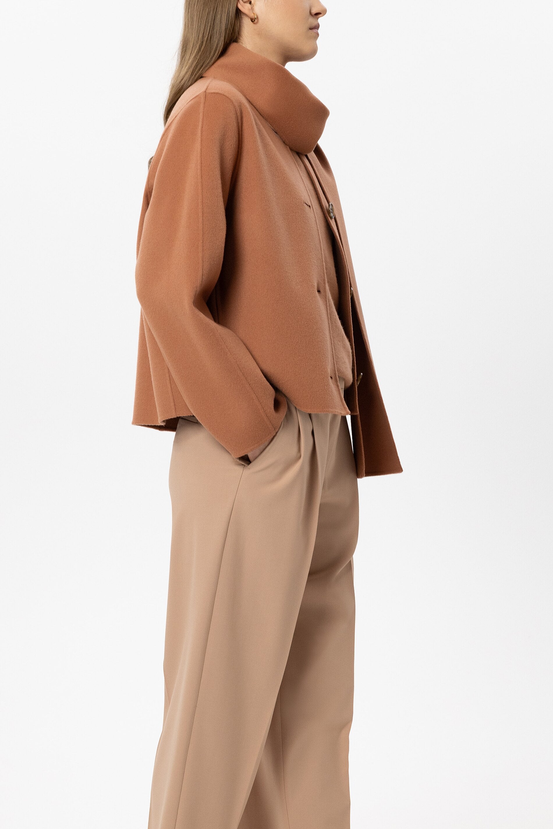 Luisa Cerano Damen Doubleface-Jacke mit Schal Brick CORALLE ROT Bild 3