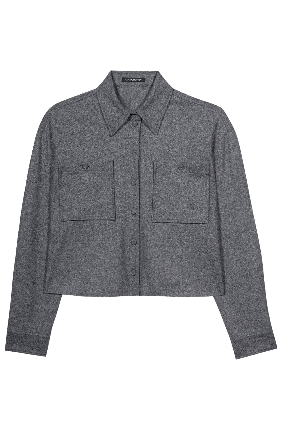 Luisa Cerano Damen Flanell-Hemd, Grau meliert 0144 dark grey melange Bild 1