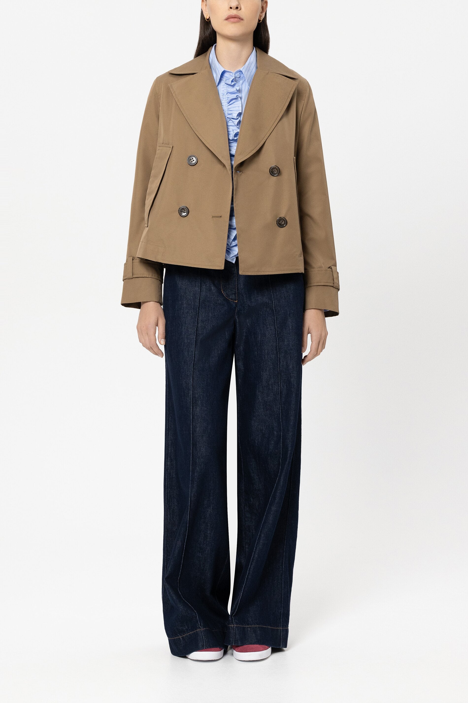 Luisa Cerano Damen Gabardine-Trenchjacke Tobacco BRAUN Bild 2