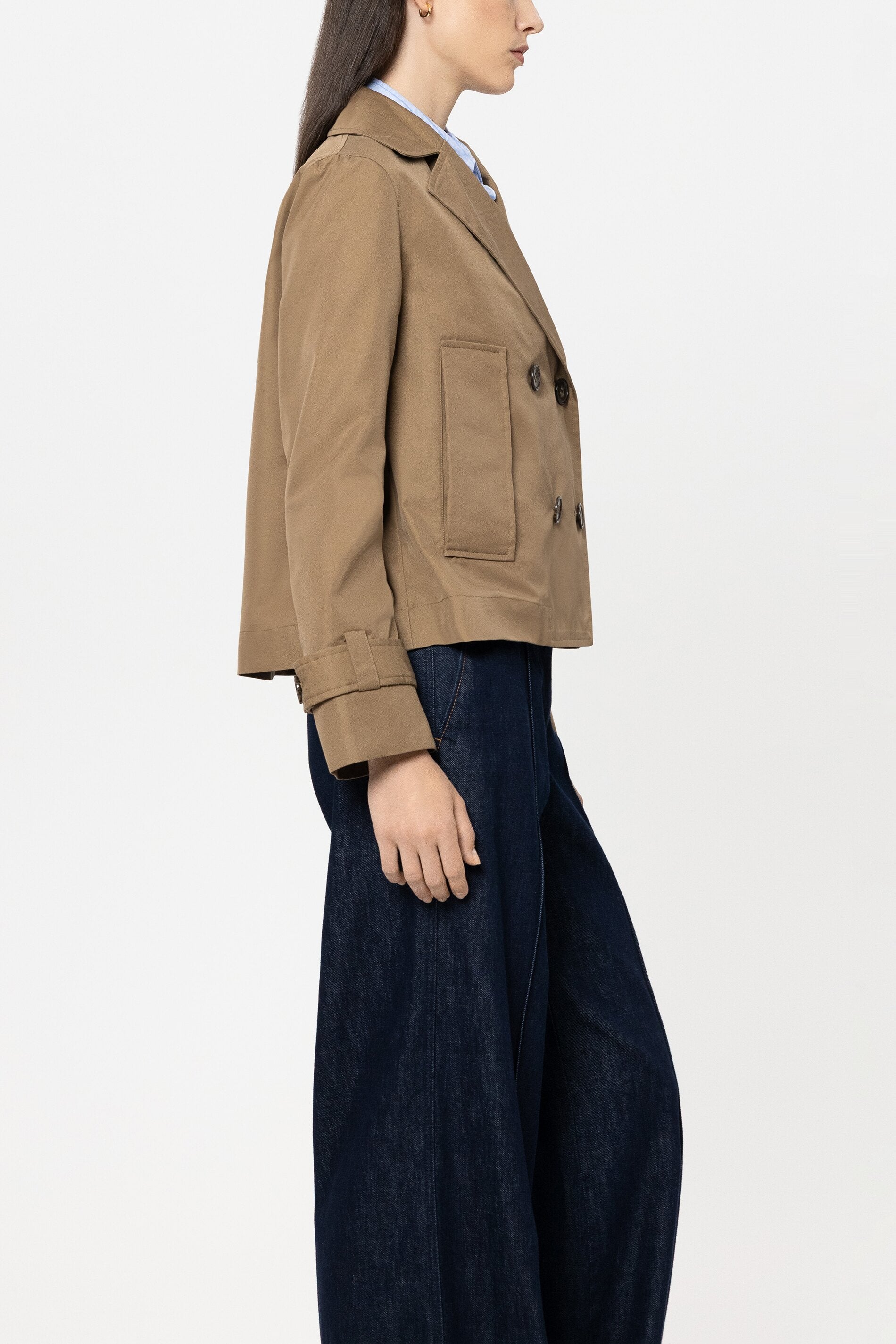 Luisa Cerano Damen Gabardine-Trenchjacke Tobacco BRAUN Bild 3