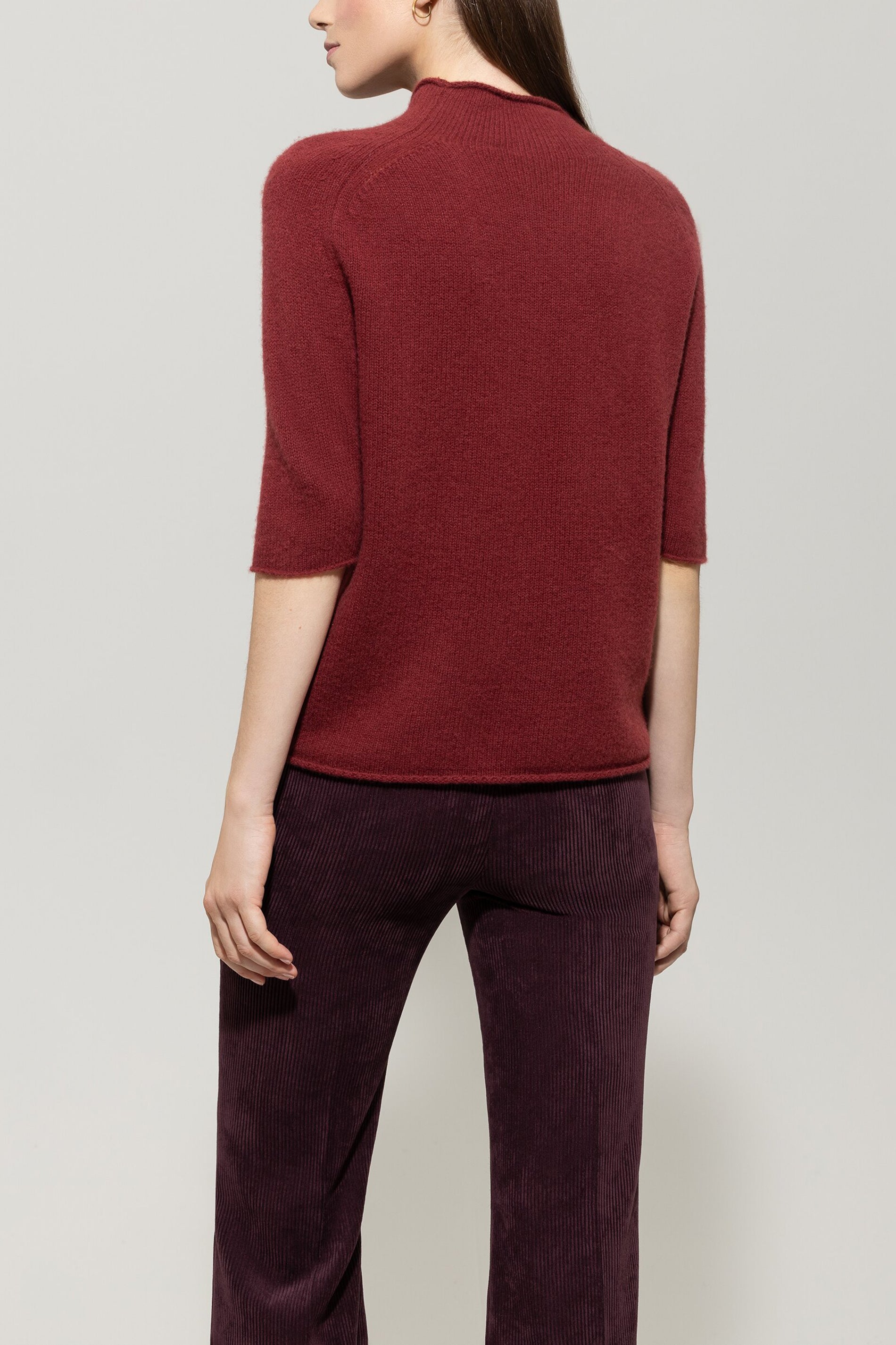 Luisa Cerano Damen Halbarm-Pulli aus Kaschmir-Mix, Berry Red berry red Bild 3