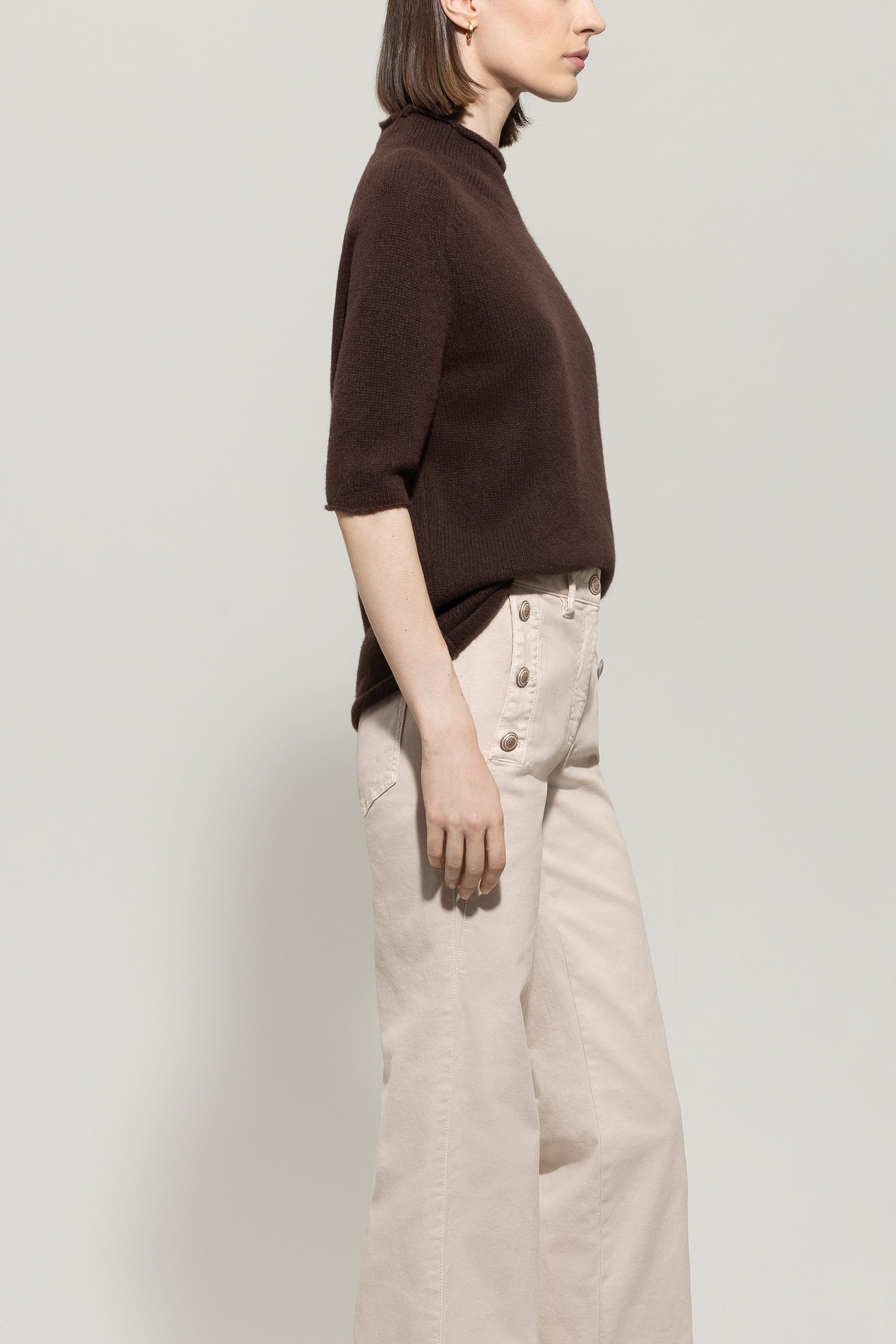 Luisa Cerano Damen Halbarm-Pullover aus Kaschmir-Mix, Espresso Braun espresso Bild 2
