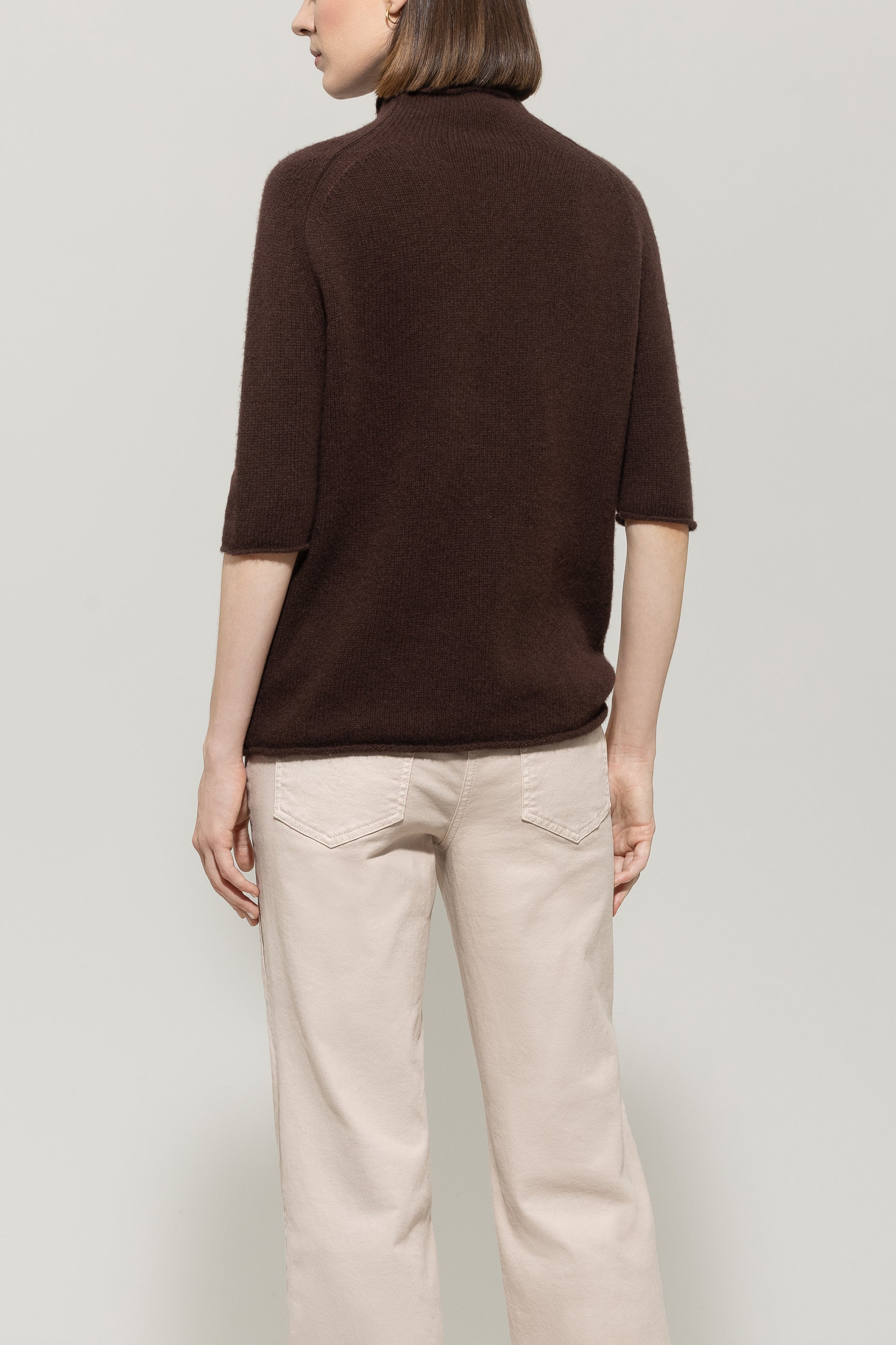 Luisa Cerano Damen Halbarm-Pullover aus Kaschmir-Mix, Espresso Braun espresso Bild 3