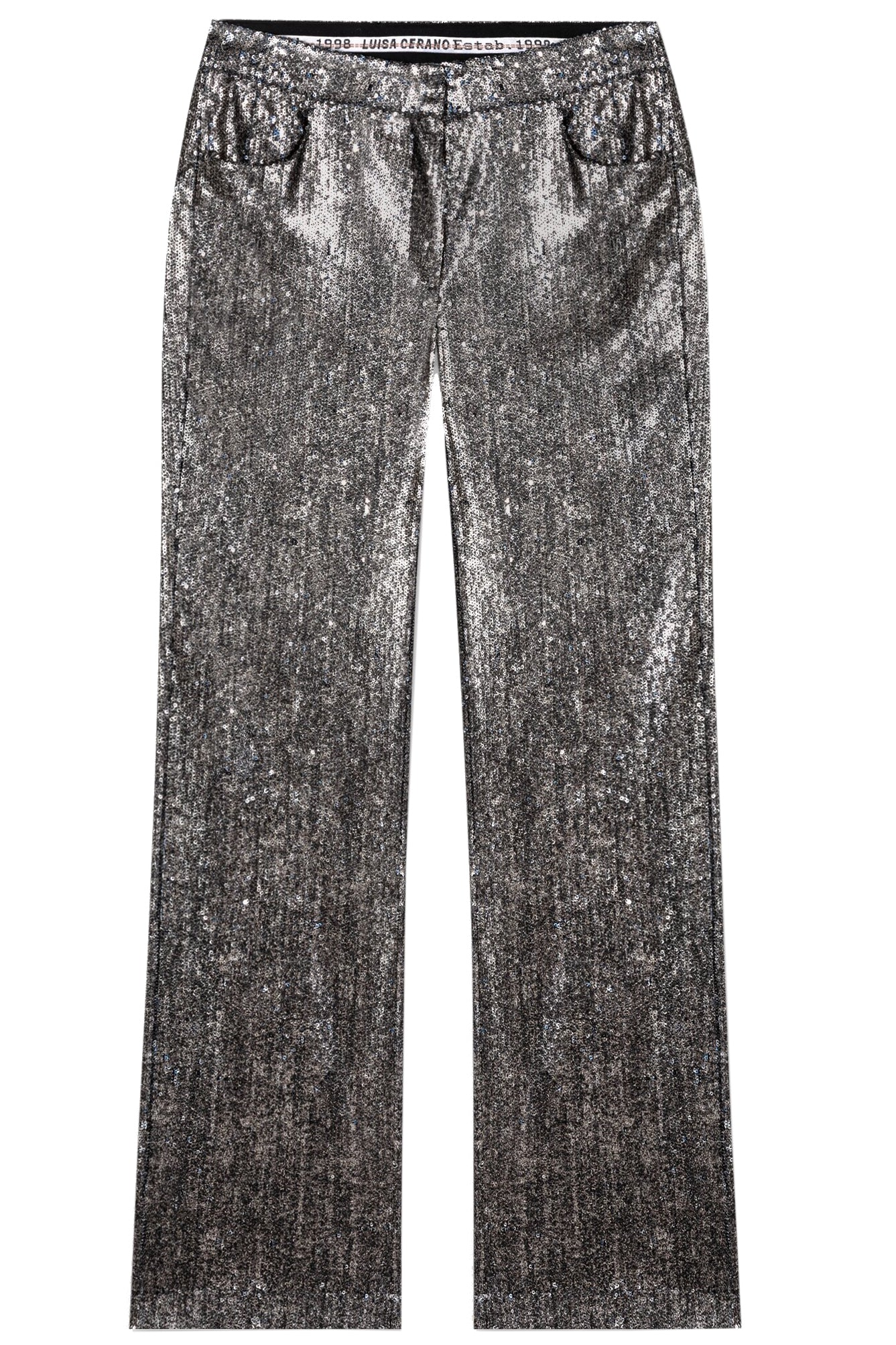 Luisa Cerano Damen Hose mit Allover-Pailletten-Besatz Multi SCHWARZ Bild 1