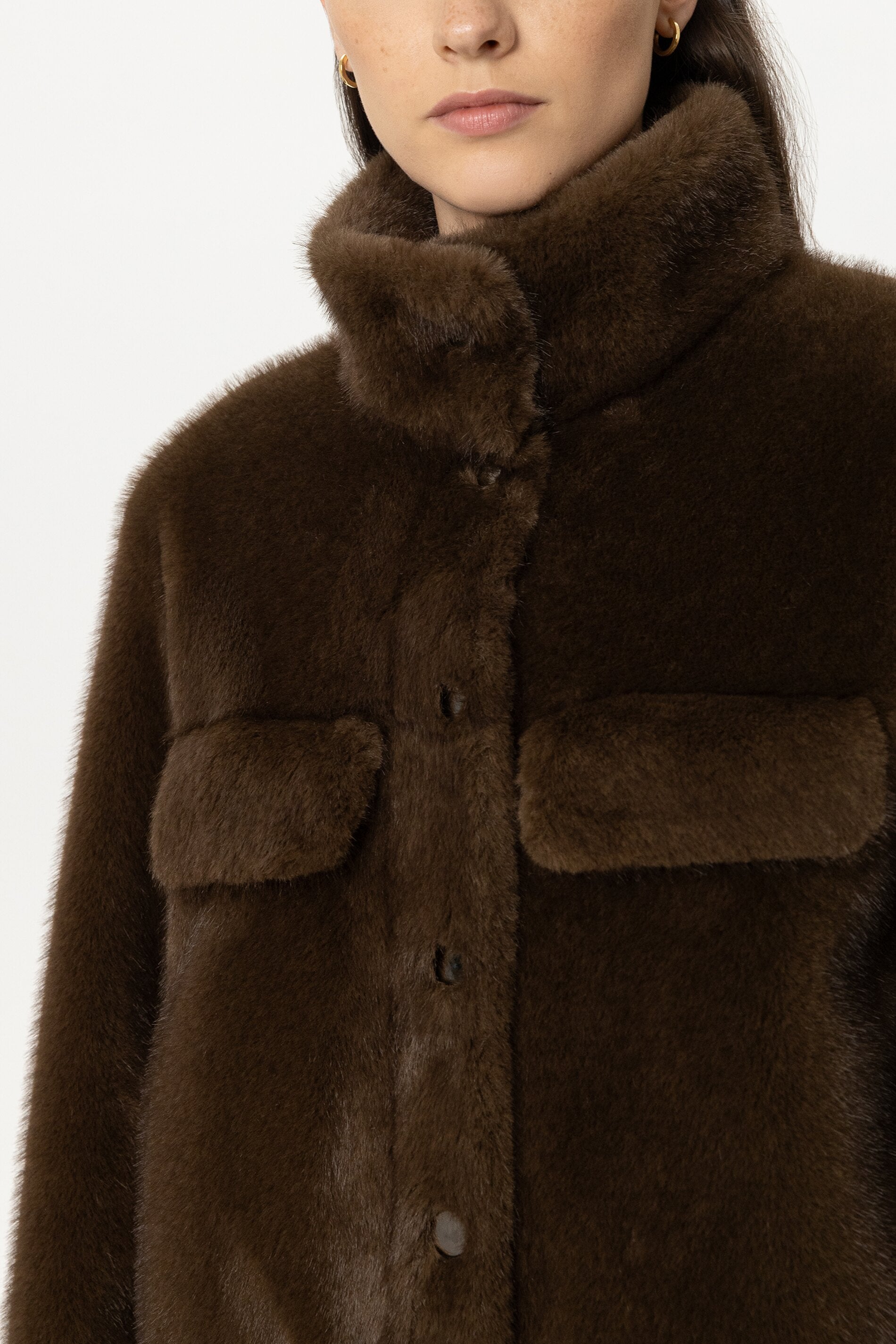 Luisa Cerano Damen Jacke in Nerz-Optik Caramel BRAUN Bild 4