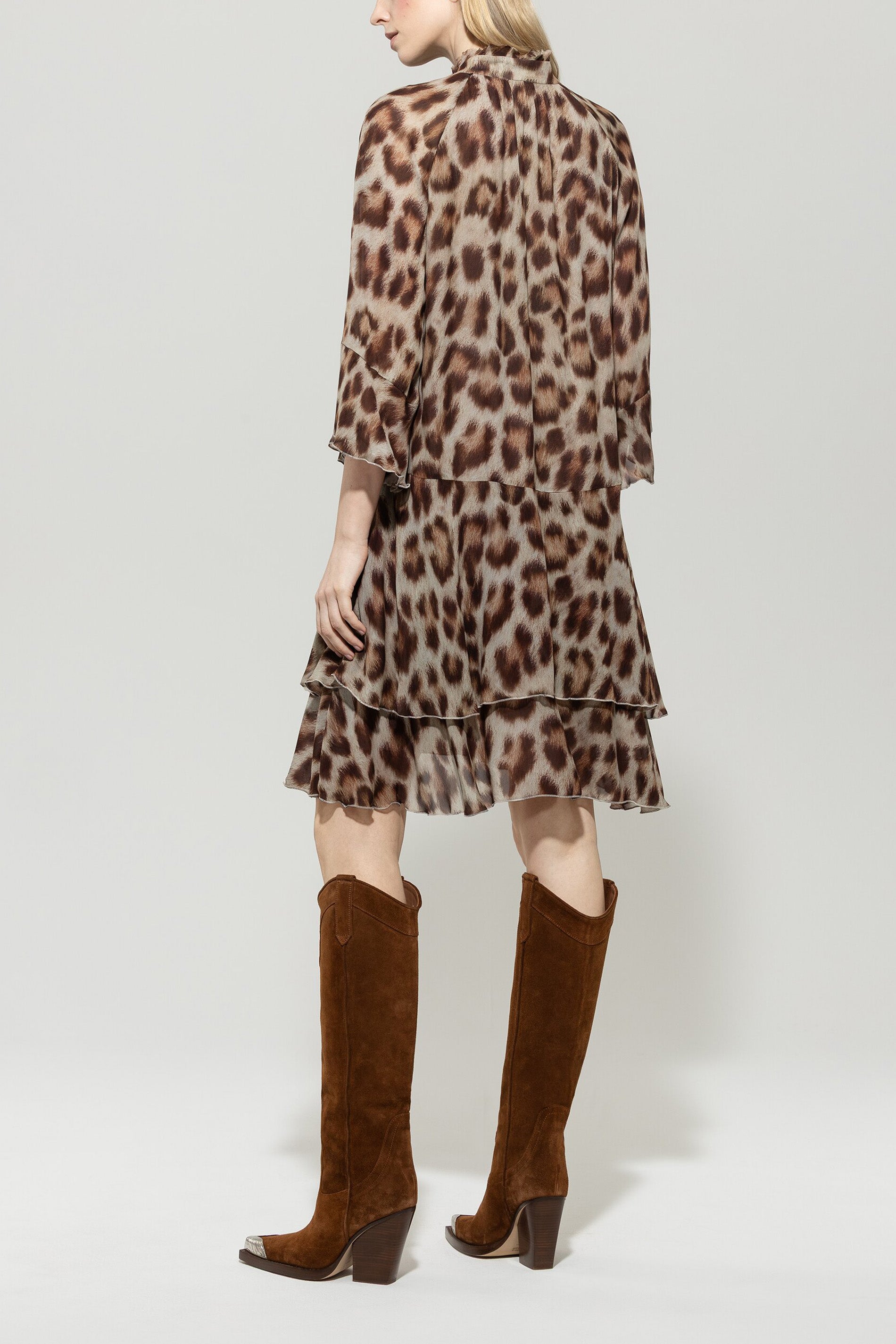 Luisa Cerano Damen Kleid mit Animal-Print Braun/Beige animalprint Bild 3