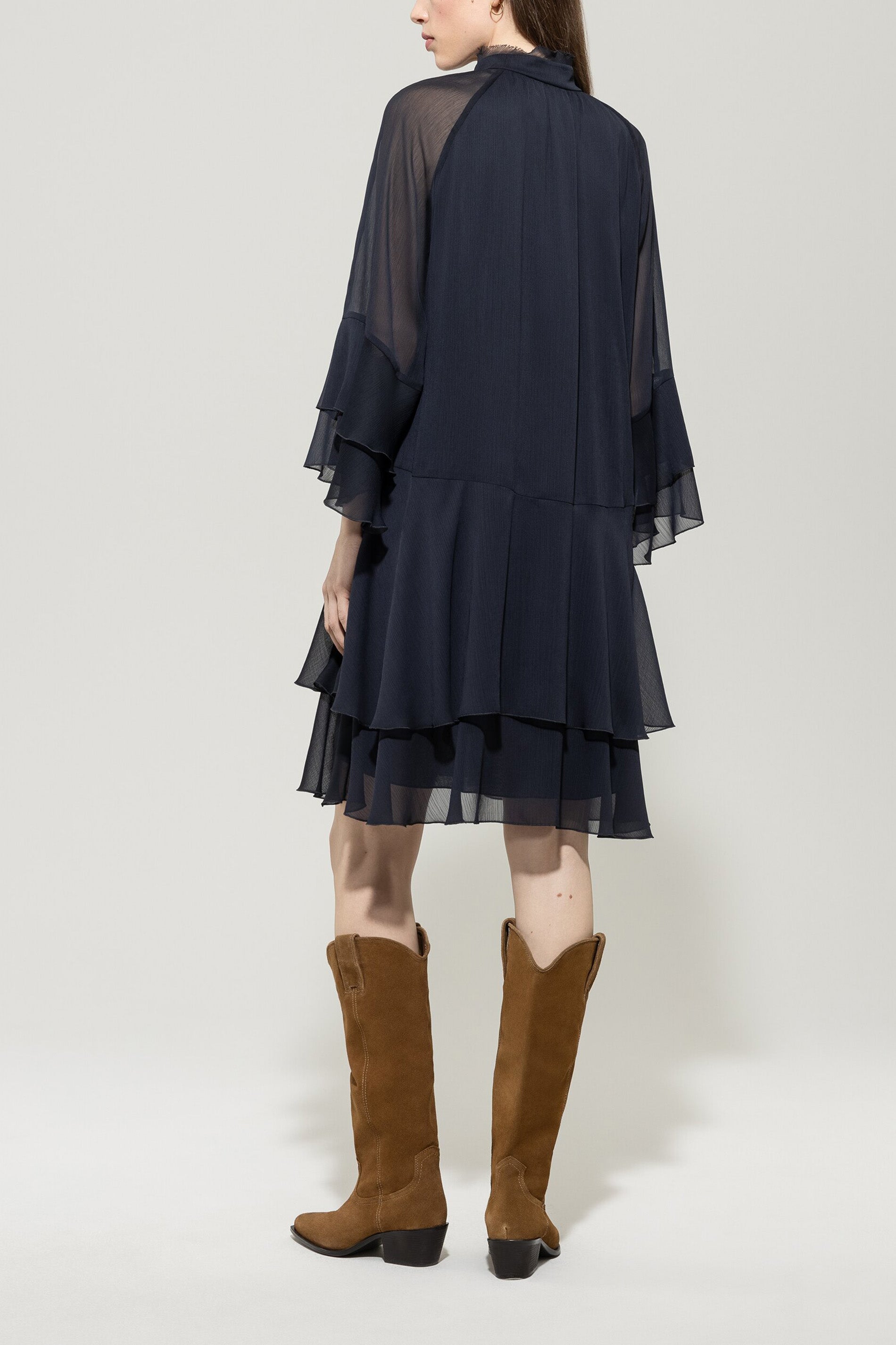 Luisa Cerano Damen Kleid mit Rüschendetails, Dunkelblau dark blue Bild 3