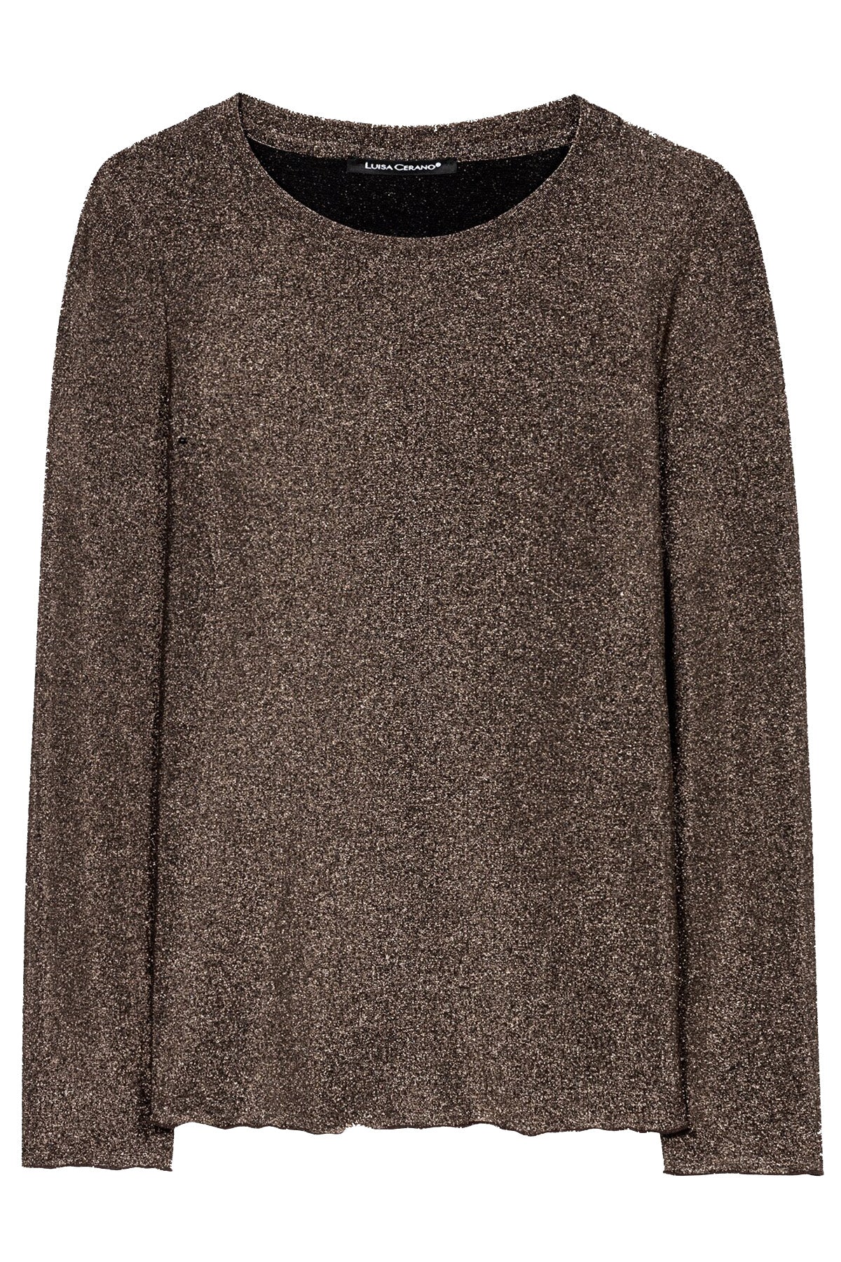 Luisa Cerano Damen Langarm-Shirt mit Glanzeffekt, Espresso Braun 7809 Bild 1
