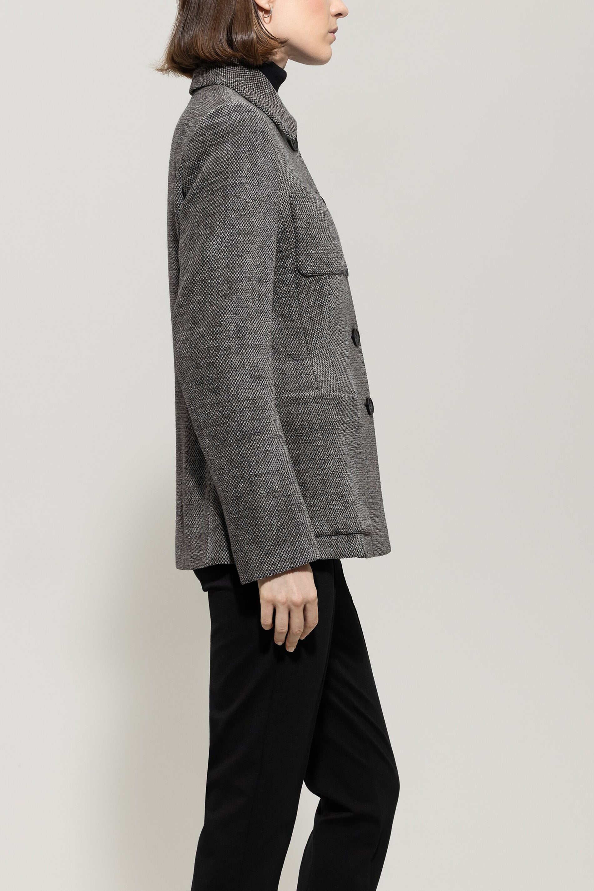 Luisa Cerano Damen langer Blazer in Tweed-Optik, Grau 0011-multi Bild 2
