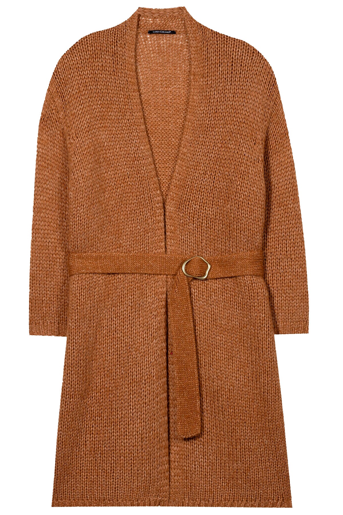 Luisa Cerano Damen Long Mantel mit Bindegürtel, Cinnamon Braun cinnamon Bild 1