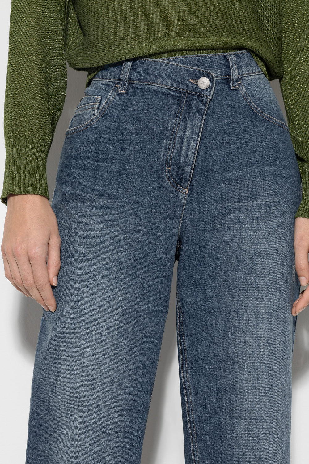 Luisa Cerano Damen Looseleg-Jeans Blau BLAU Bild 5