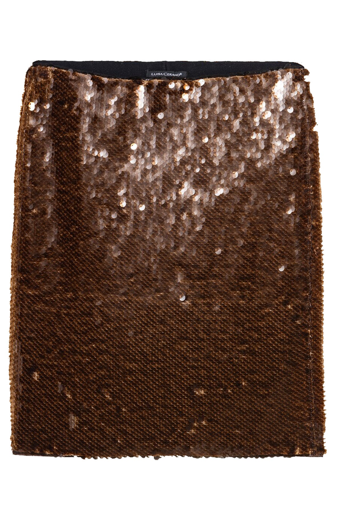 Luisa Cerano Damen Minirock mit Pailletten, Wallnuss Braun 0754 Bild 1
