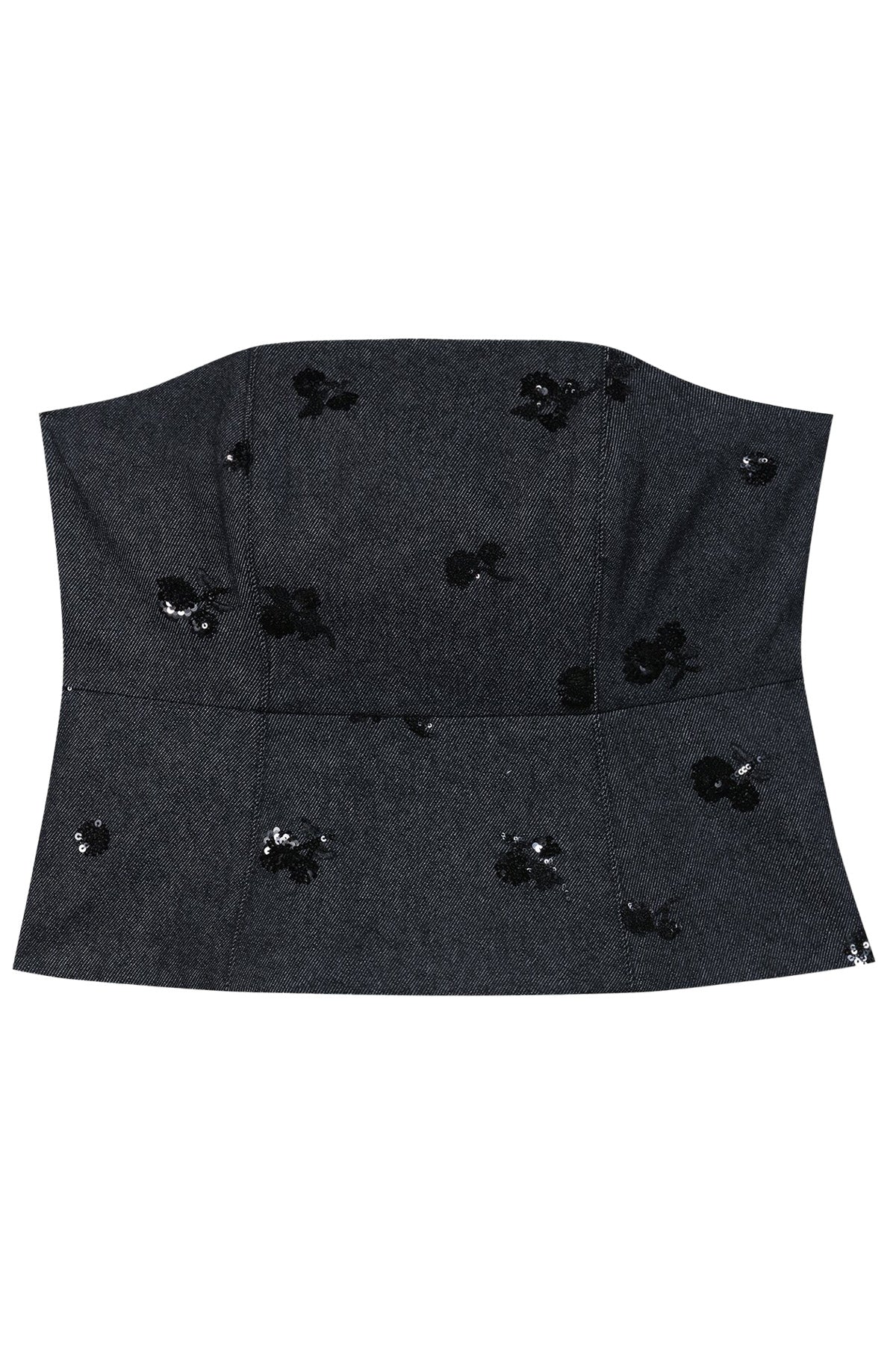Luisa Cerano Damen Pailletten-Denim-Corsage, Dark Denim Blau 0011-multi Bild 1