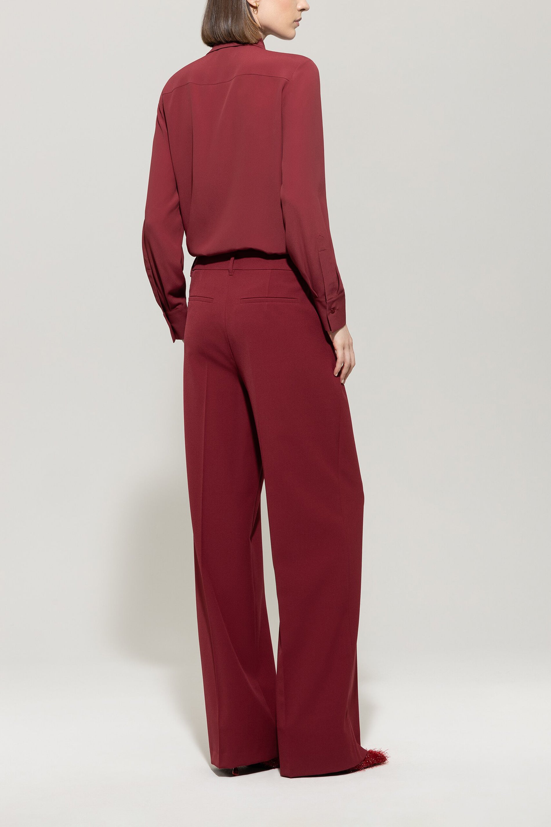 Luisa Cerano Damen Rüschenbluse aus Seiden-Mix, Berry Red berry red Bild 4