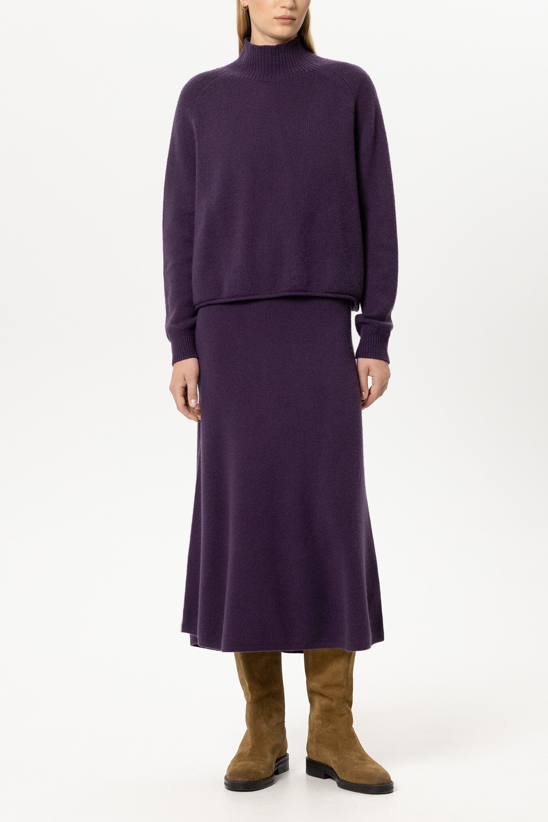 Luisa Cerano Damen Rock aus Kaschmir-Mix Plum LILA Bild 2