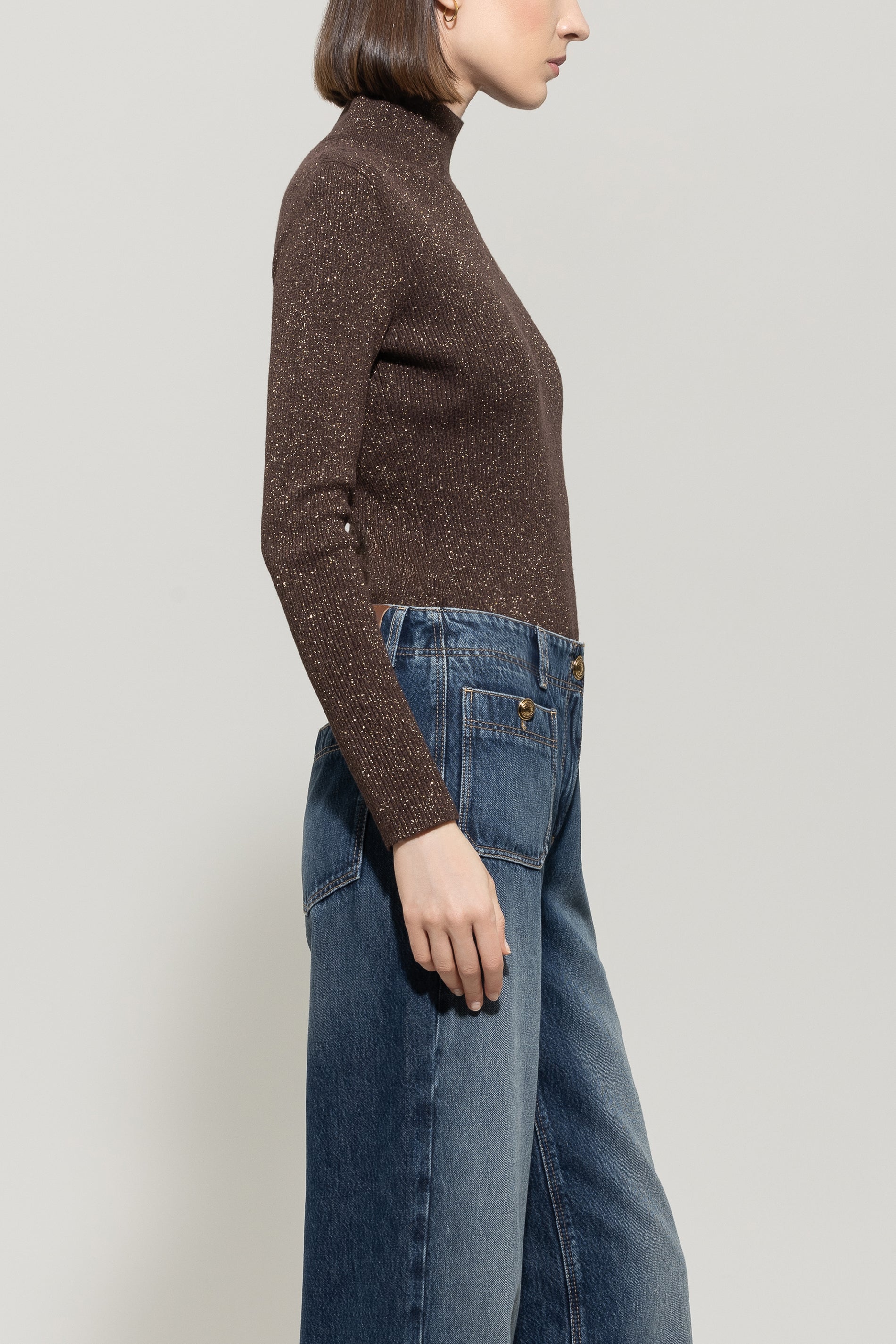 Luisa Cerano Damen Rollkragen-Pullover aus Woll-Mix, Espresso Braun espresso Bild 2