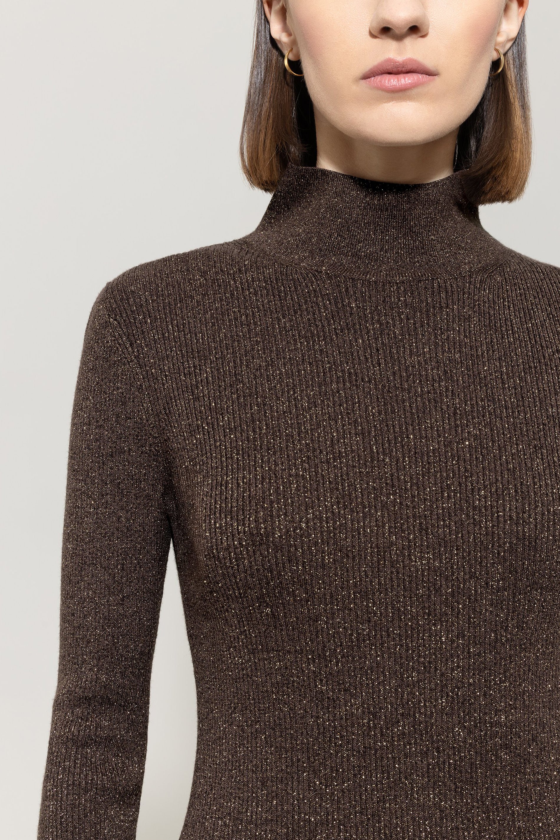 Luisa Cerano Damen Rollkragen-Pullover aus Woll-Mix, Espresso Braun espresso Bild 4