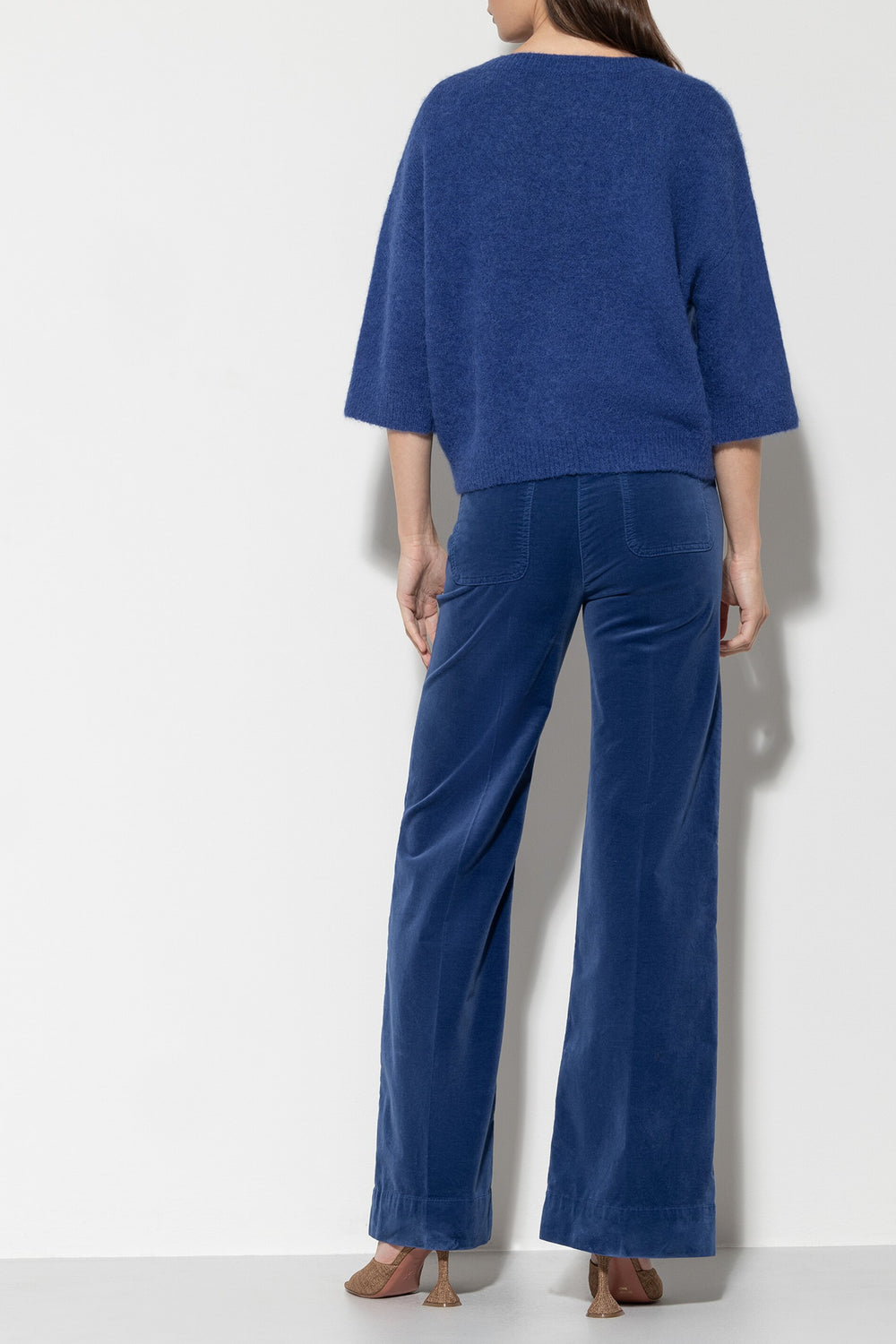 Luisa Cerano Damen Samthose Blau MARINE-BLAU Bild 4