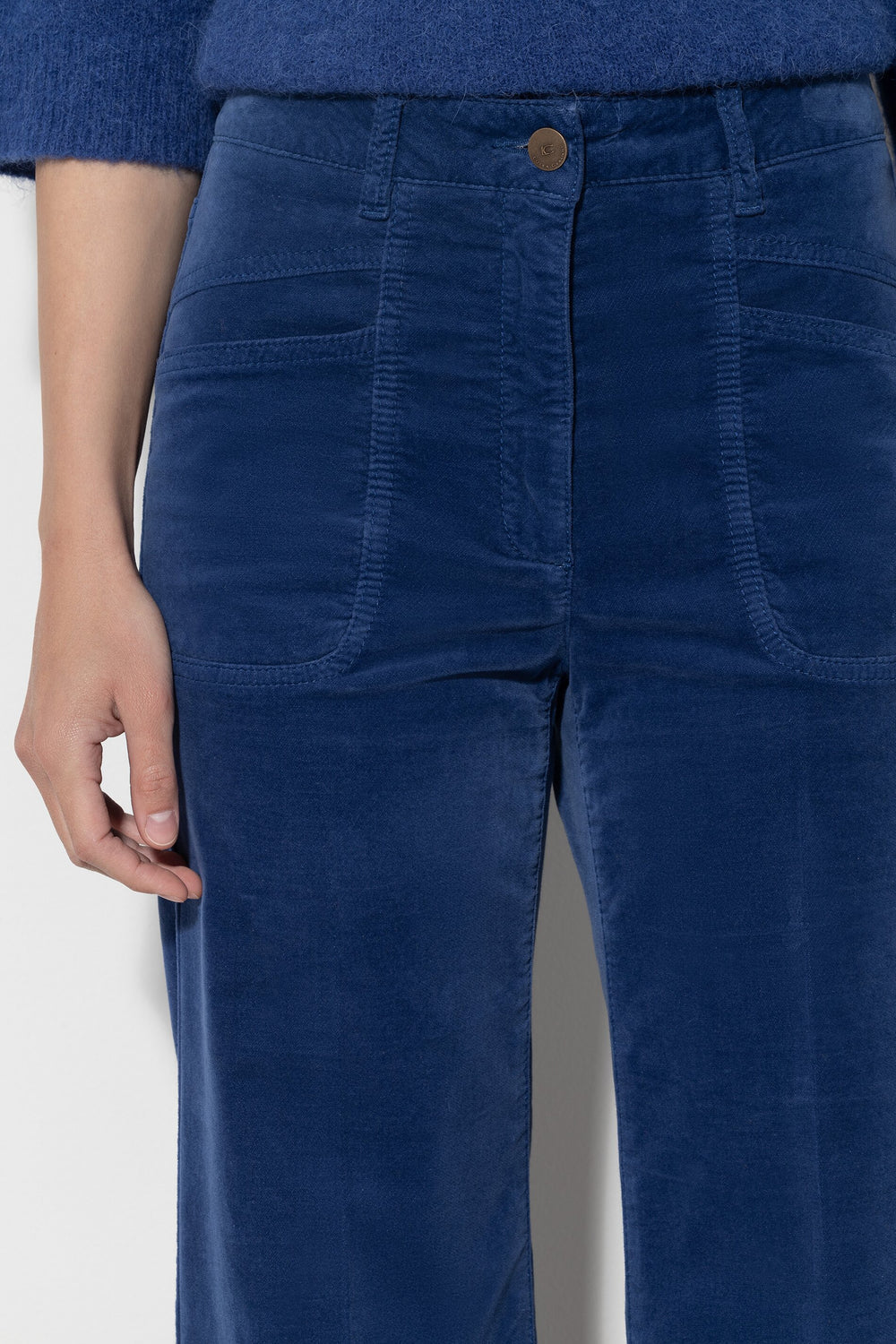 Luisa Cerano Damen Samthose Blau MARINE-BLAU Bild 5