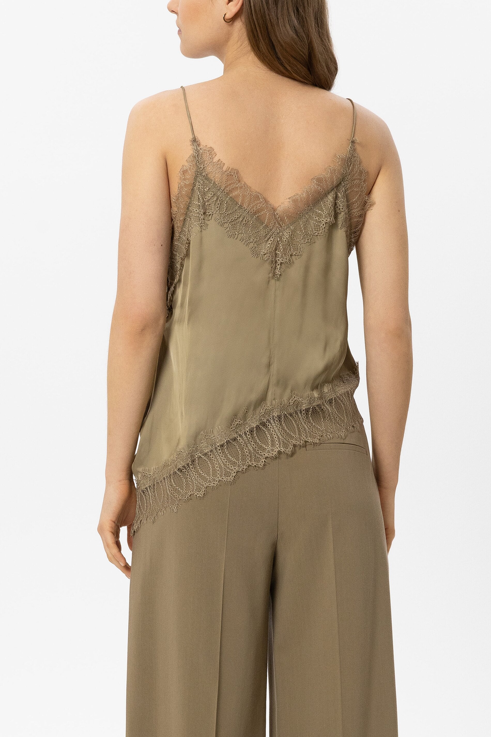 Luisa Cerano Damen Satin-Lingerie-Top Salbei HELLGRÜN Bild 3