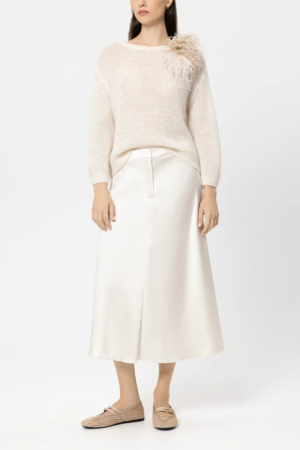 Luisa Cerano Damen Satin-Rock Cream NATUR-WEISS Bild 2