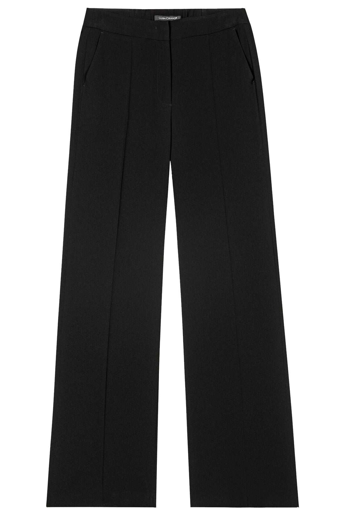 Luisa Cerano Damen Satin-Wideleg-Pants Deep Black SCHWARZ Bild 1