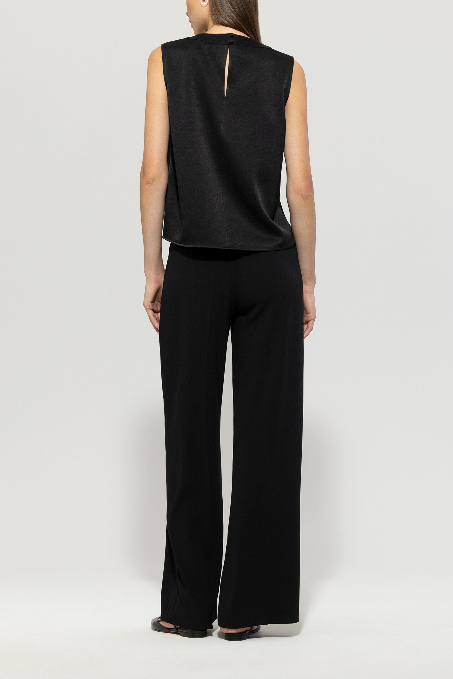 Luisa Cerano Damen Satin-Wideleg-Pants Deep Black SCHWARZ Bild 4