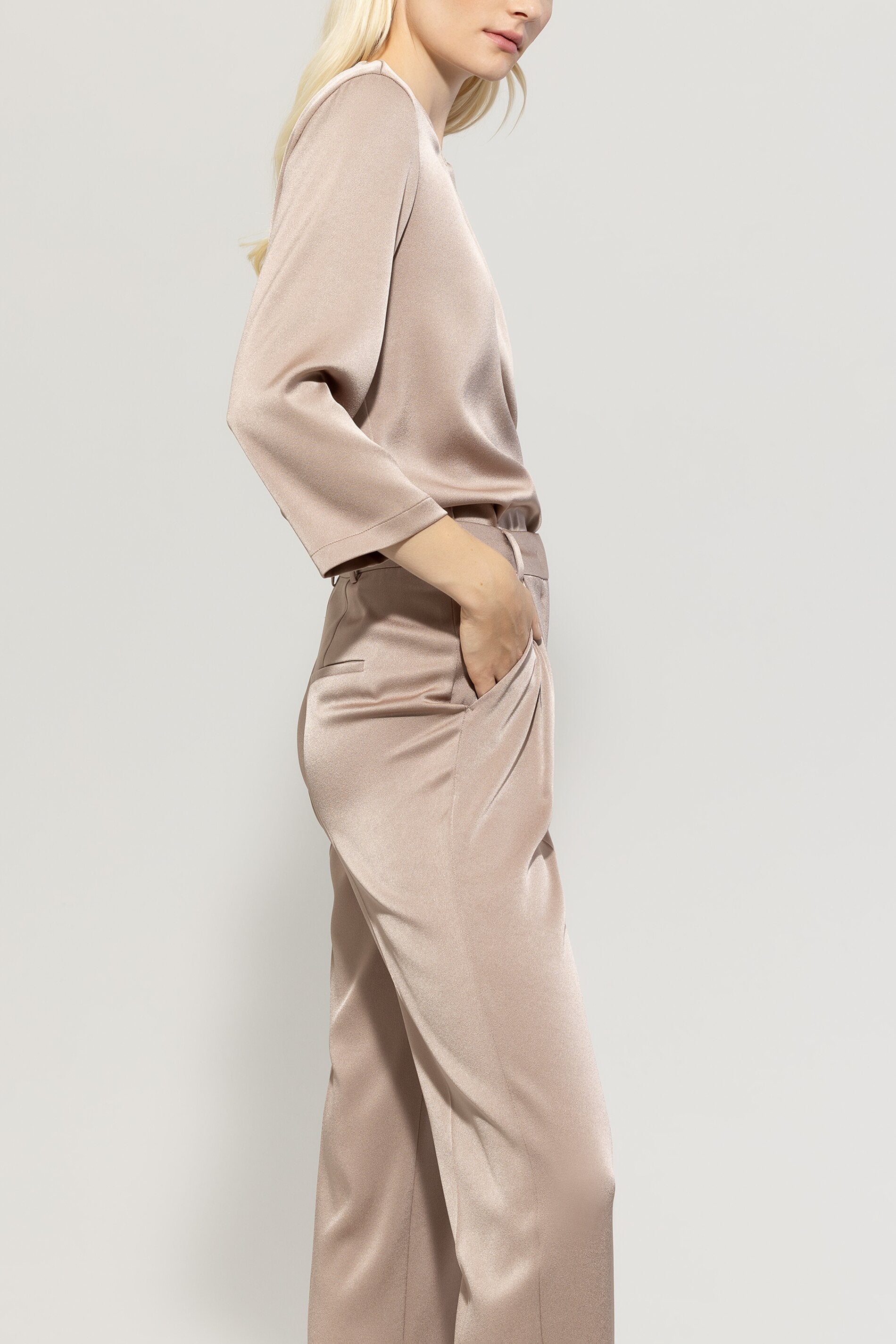 Luisa Cerano Damen Satinbluse Mushroom BEIGE Bild 3
