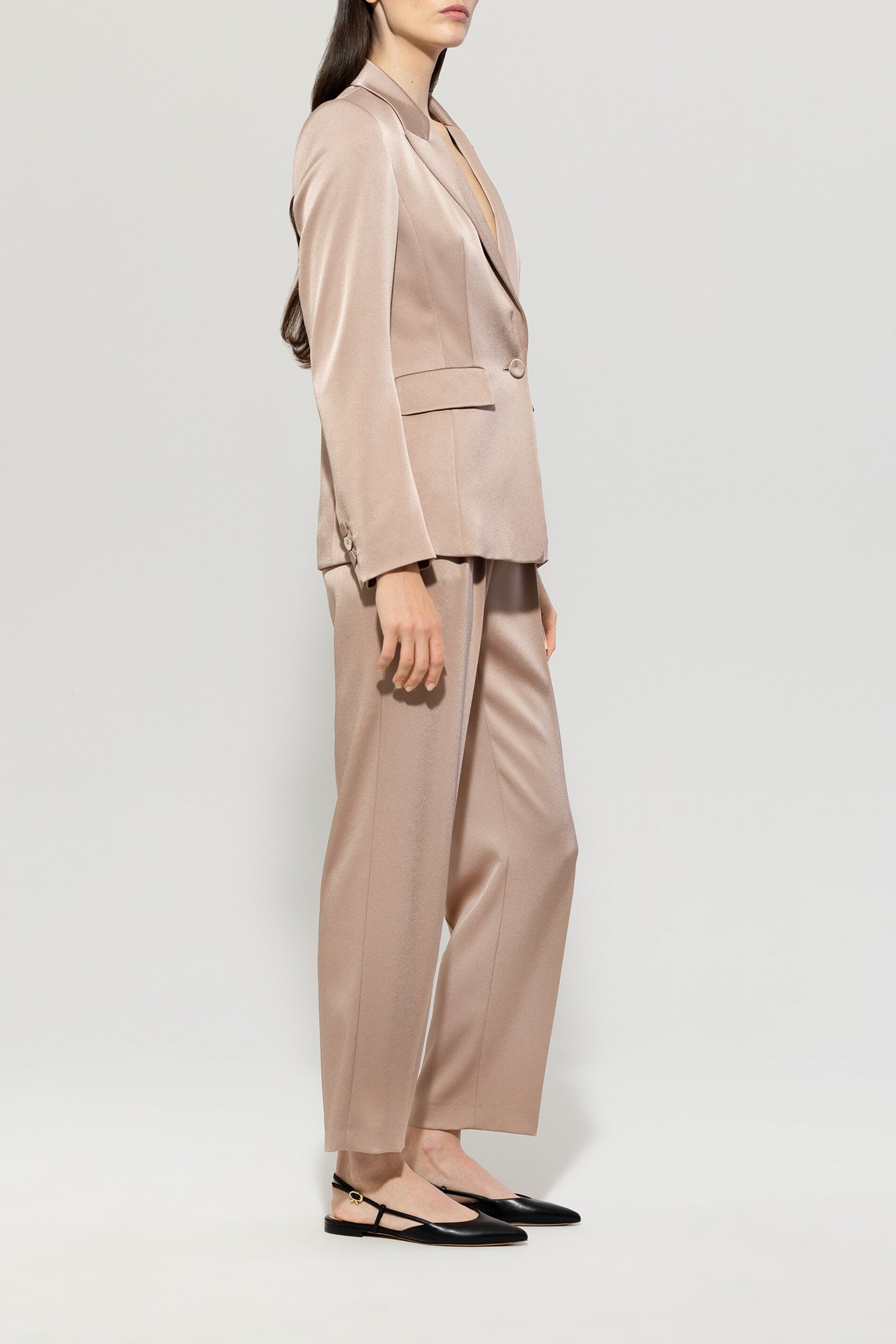 Luisa Cerano Damen Satinhose Mushroom BEIGE Bild 3
