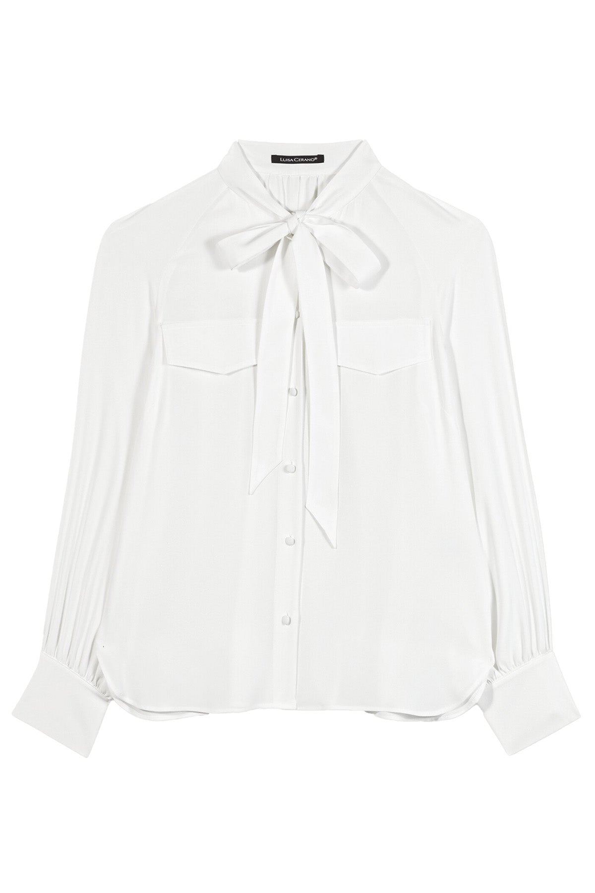 Luisa Cerano Damen Schluppenbluse aus Seiden-Mix, Off White 0103 off white Bild 1