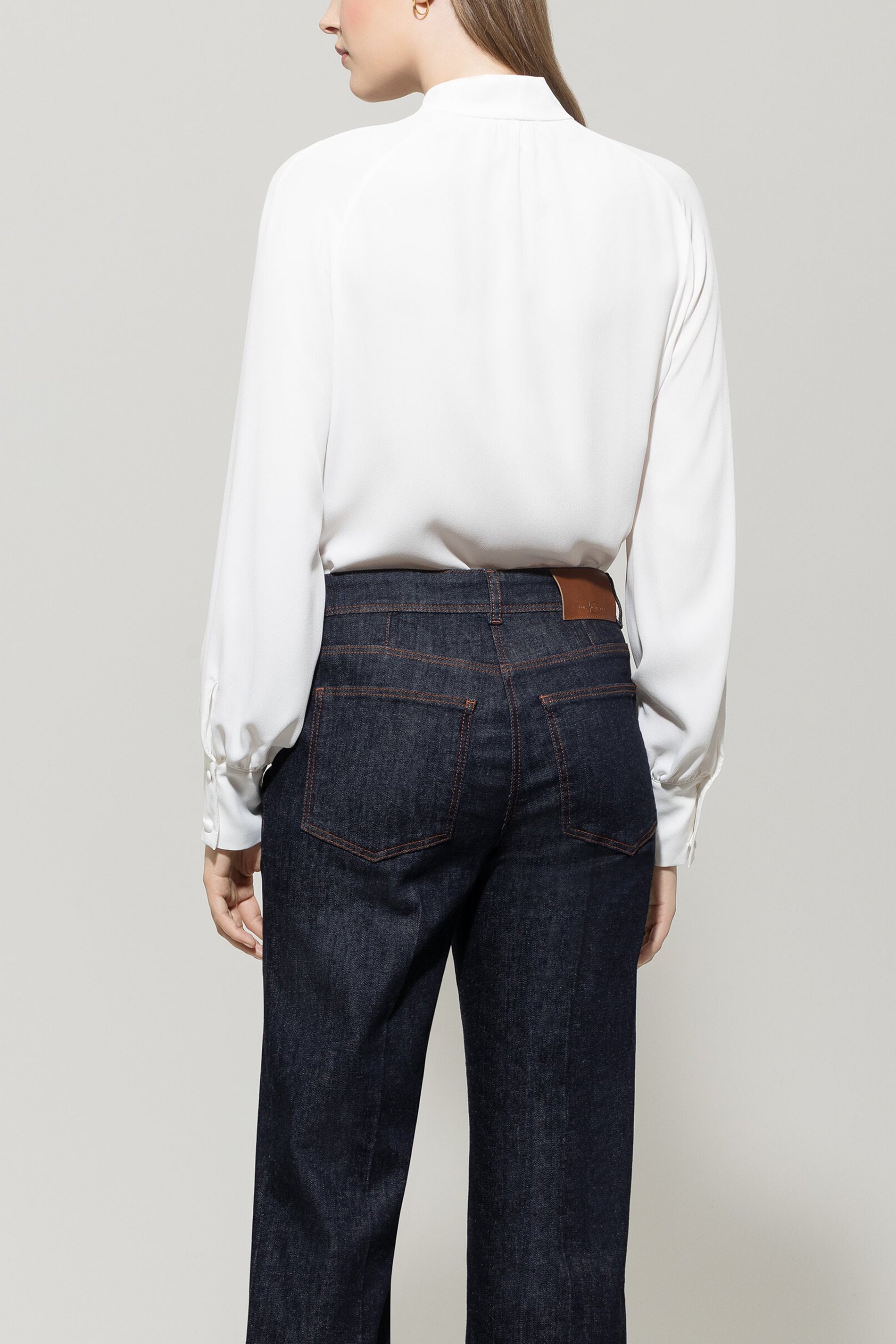 Luisa Cerano Damen Schluppenbluse aus Seiden-Mix, Off White 0103 off white Bild 3