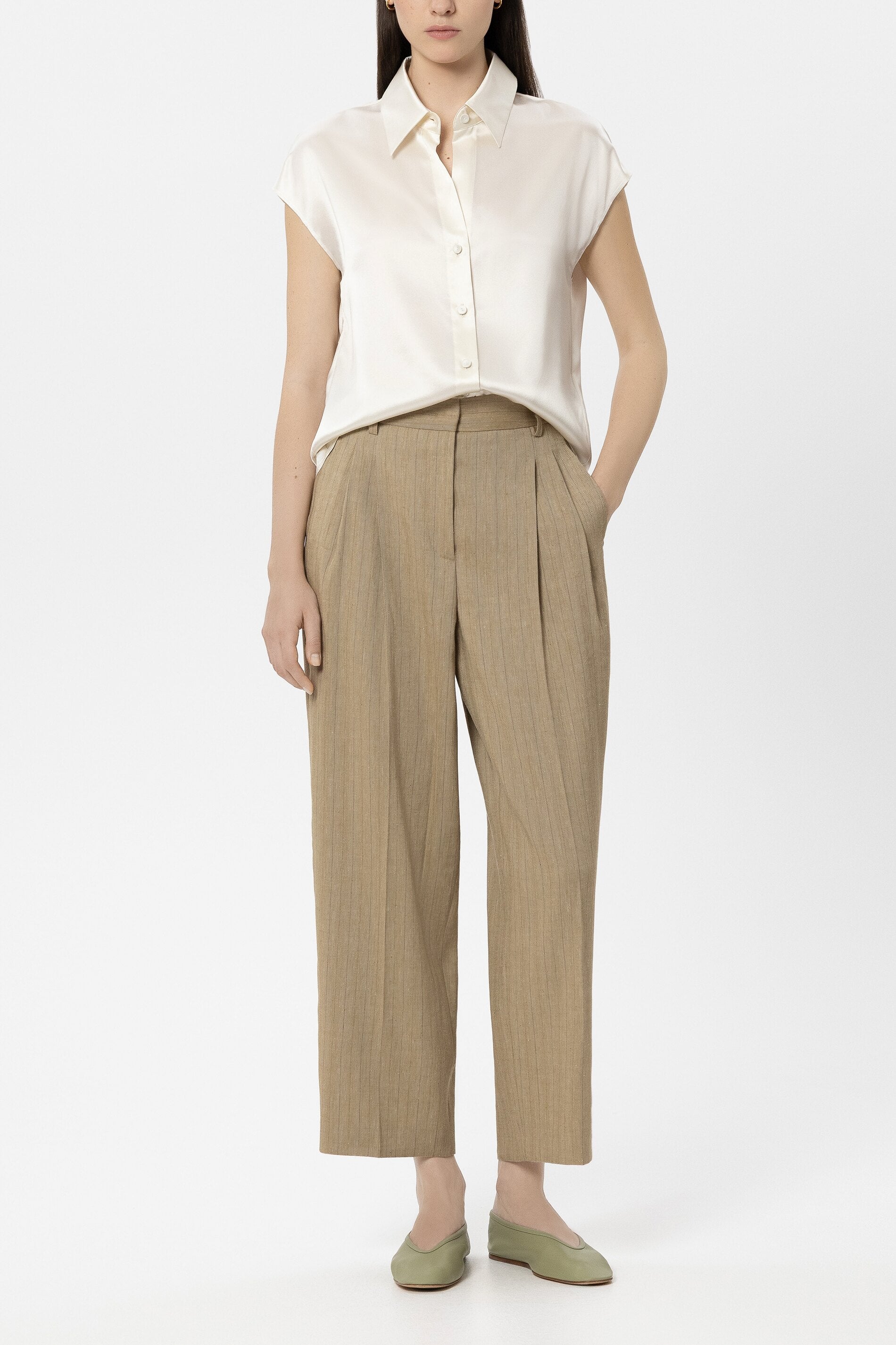 Luisa Cerano Damen Seiden-Top Milk NATUR-WEISS Bild 2