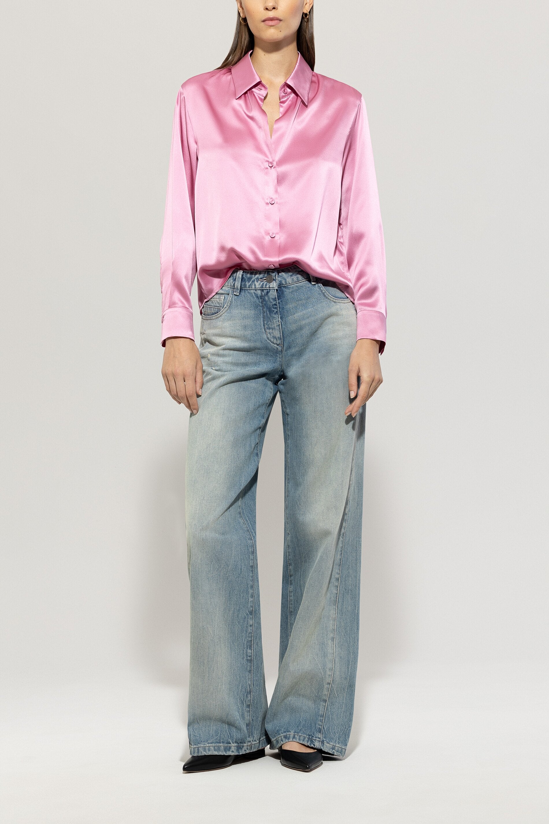 Luisa Cerano Damen Seidenbluse Candy Pink PINK Bild 2