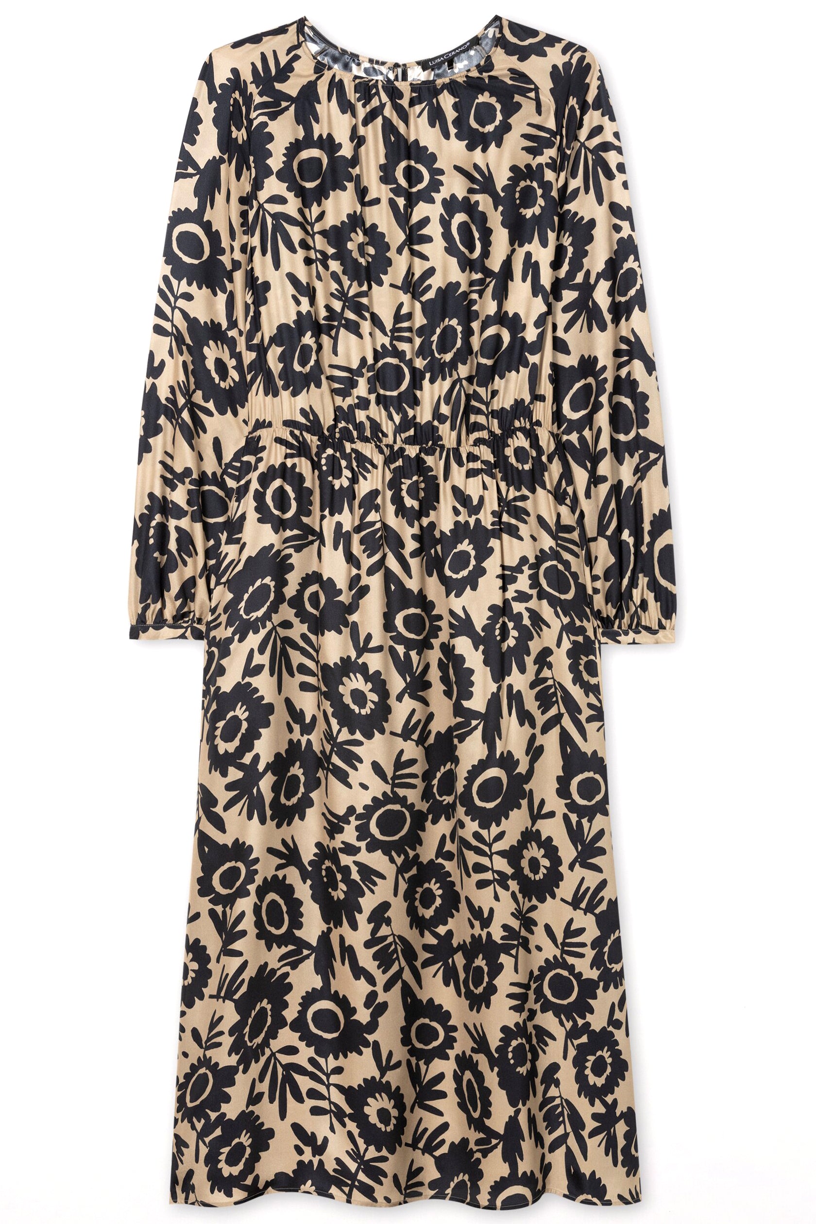 Luisa Cerano Damen Seidenkleid mit Blumenprint Beige BEIGE Bild 1